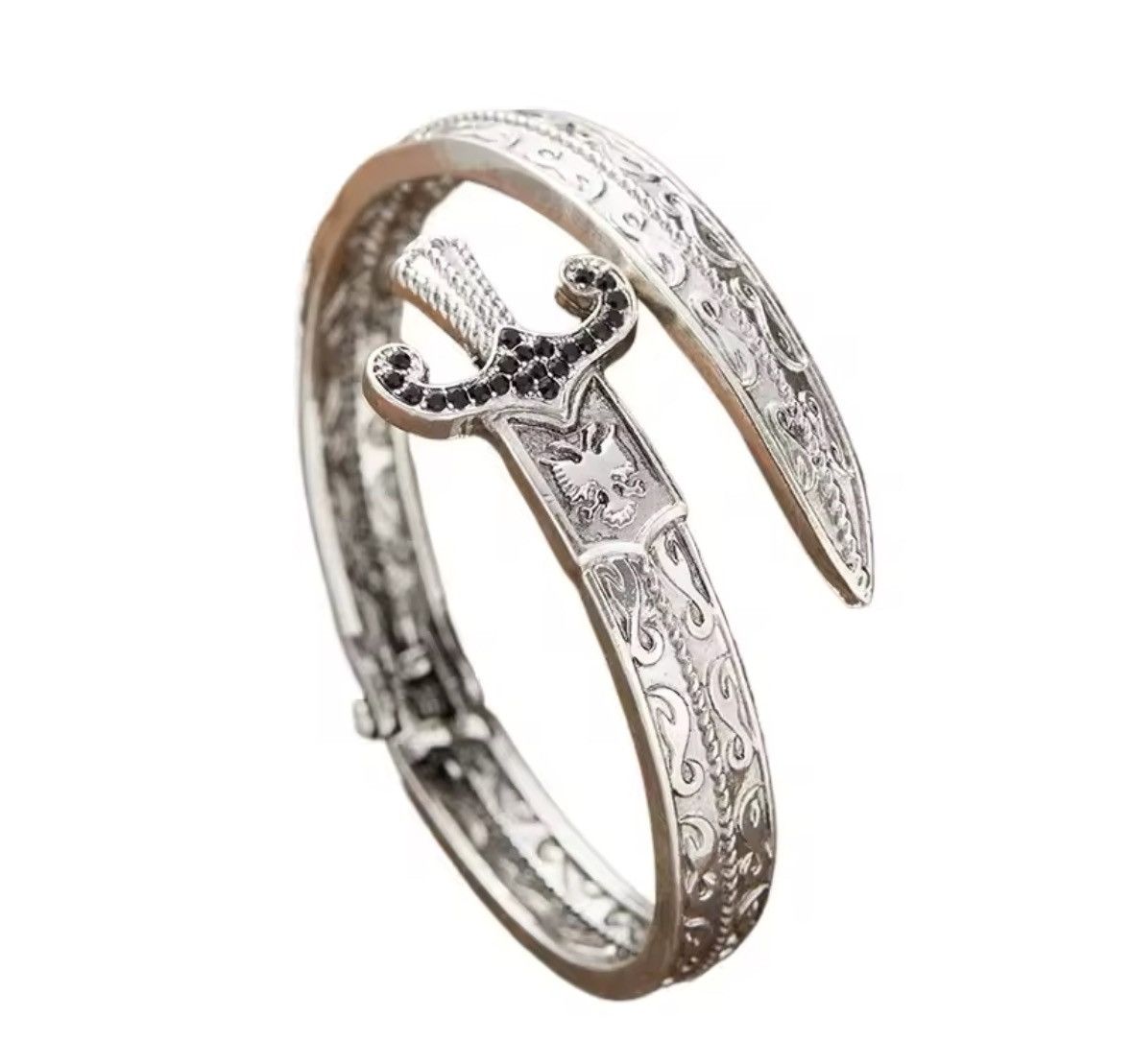 Jewelry Set Zirconia Sword Shape Bracelet Ring Size ONE SIZE - 6 Thumbnail