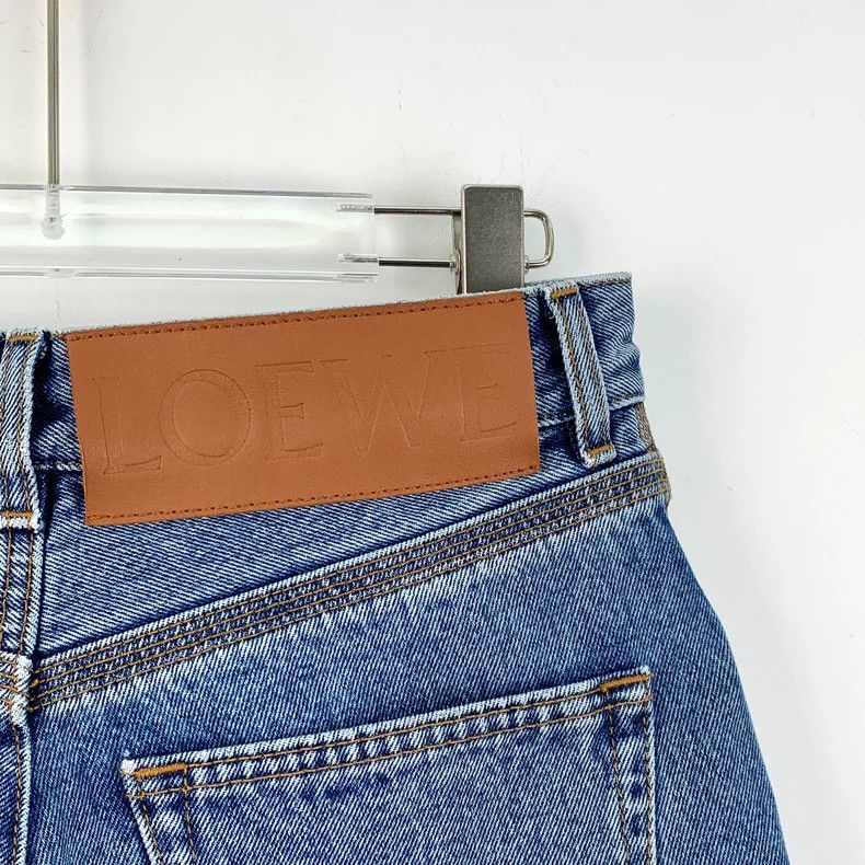 Loewe LOEWE Blue logo embroidered cotton casual jeans Size 25" / US 0 / IT 36 - 6 Thumbnail