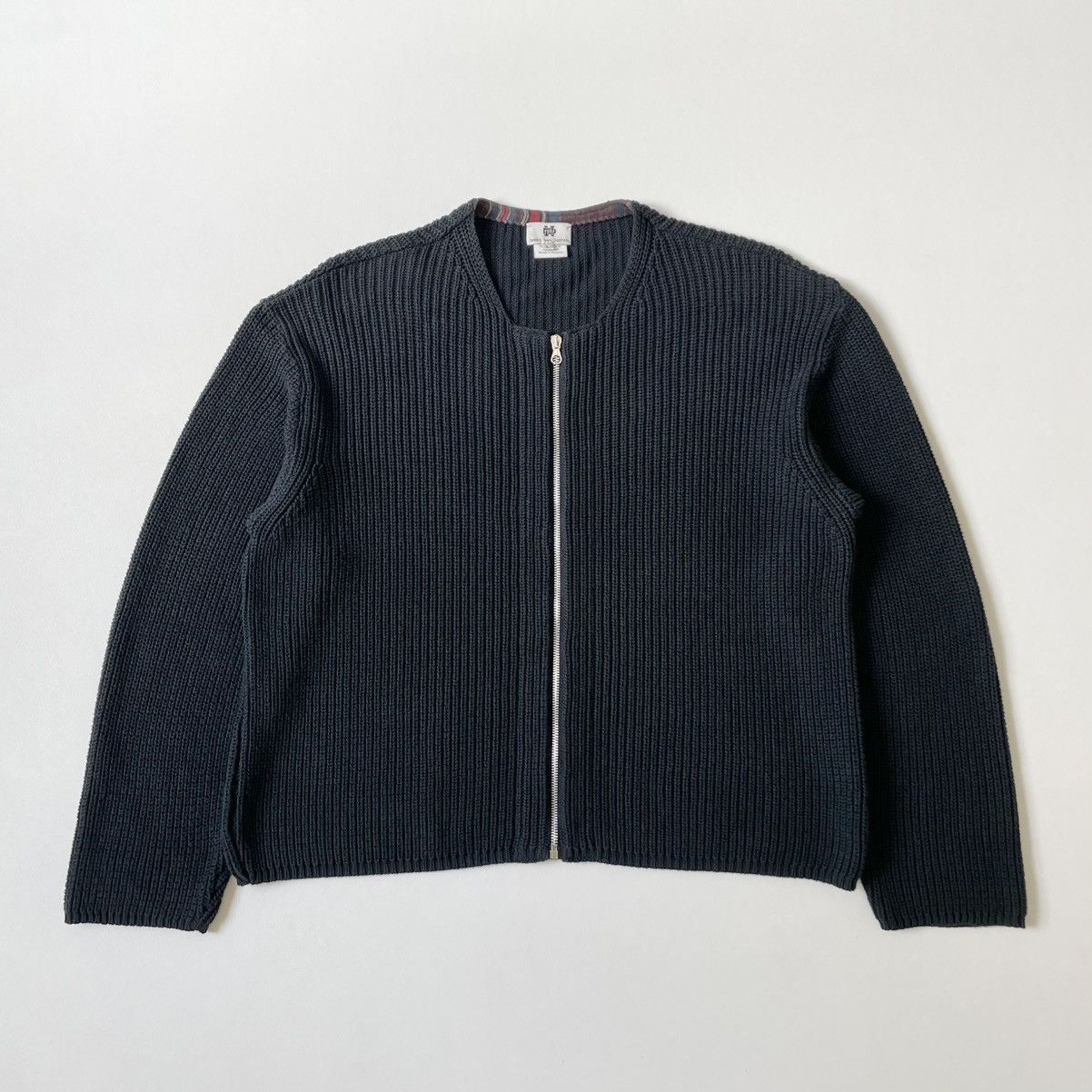Dries Van Noten 1990s Ribbed Zip Knit Cotton Cardigan Size US L / EU 52-54 / 3 - 16 Thumbnail