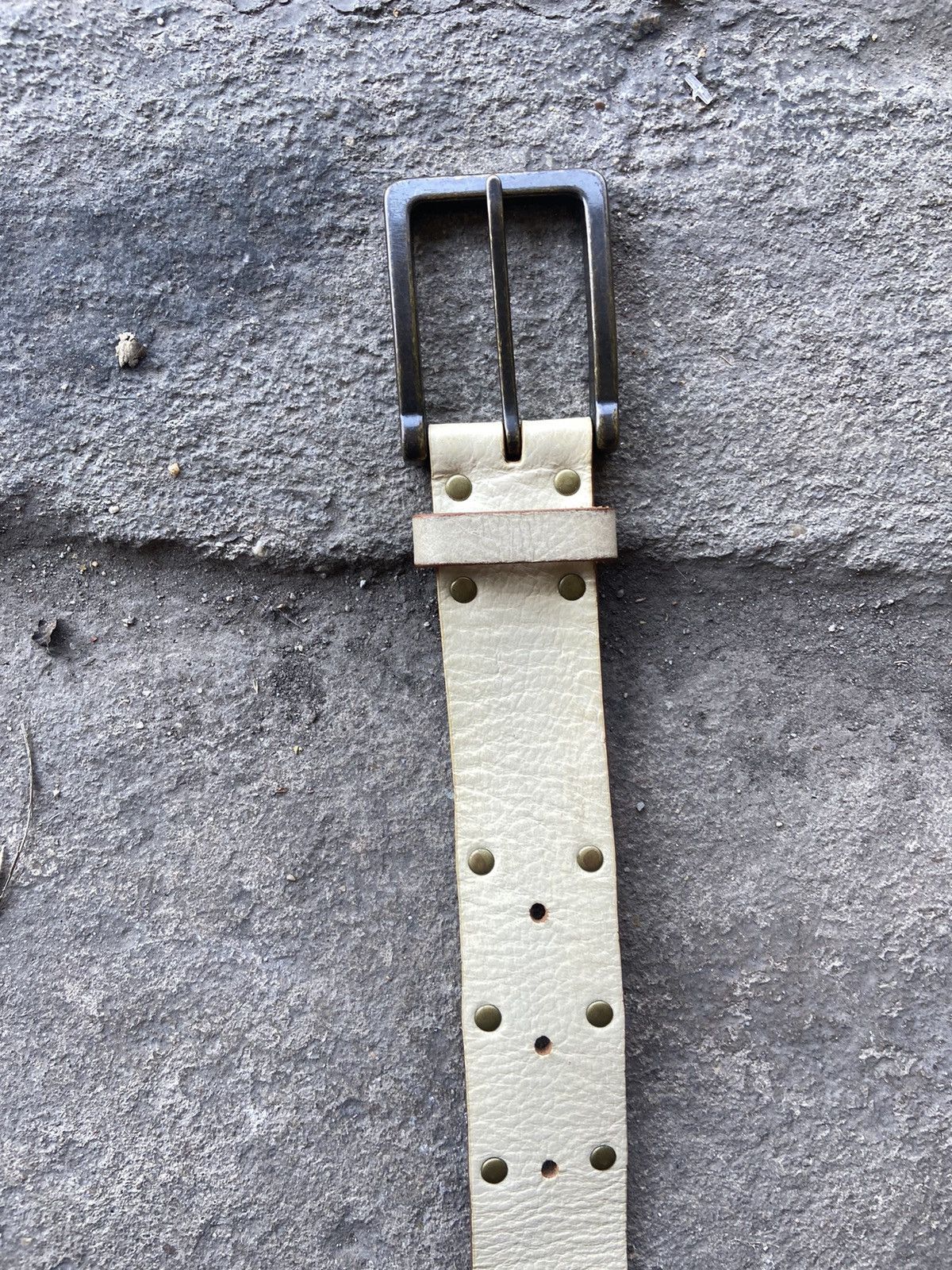 Genuine Leather Vintage studded leather belt feel like punk Size ONE SIZE - 5 Thumbnail