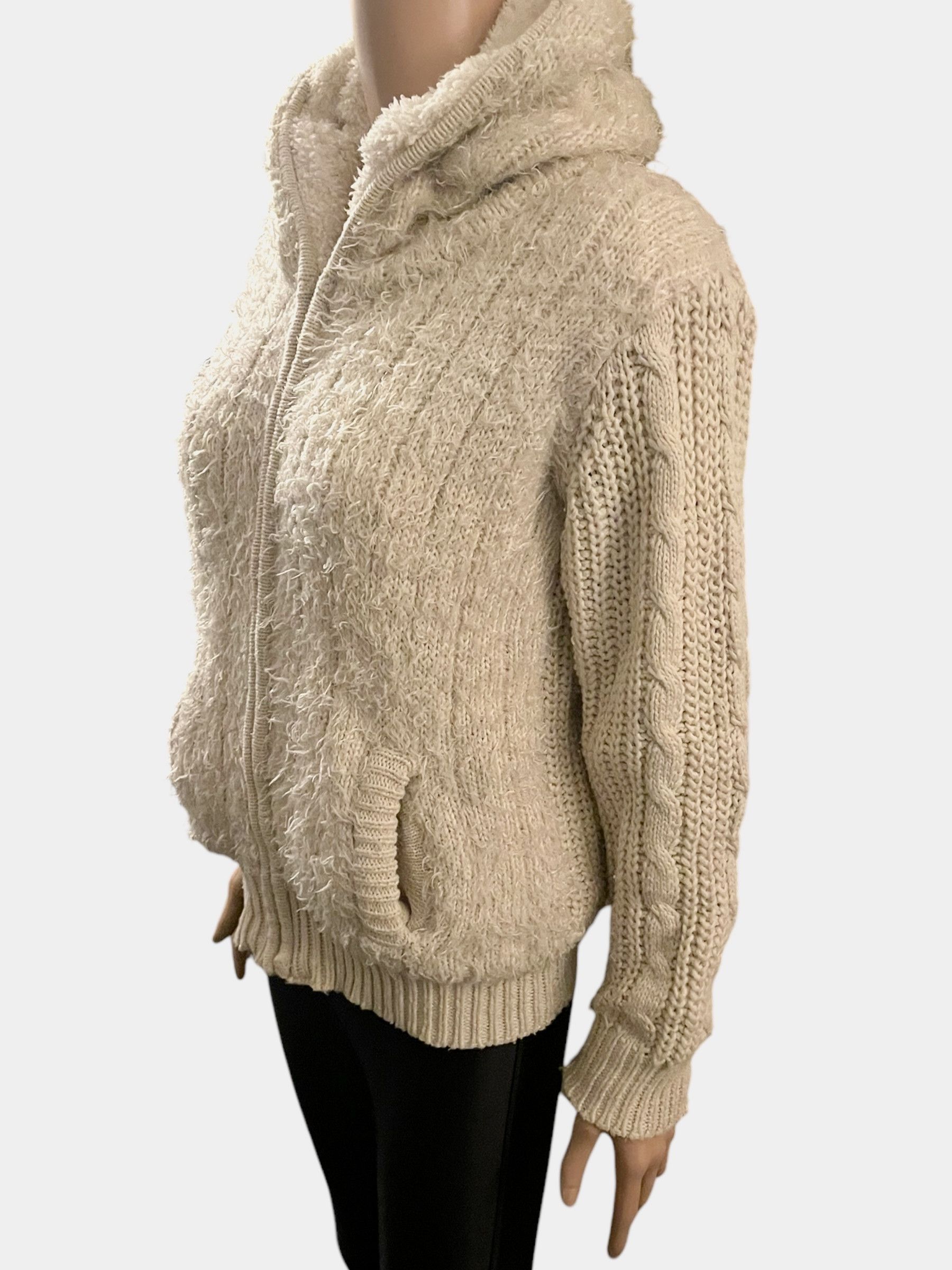Vintage Vintage Shearling Jacket Y2K Hoodie White Size L Size L / US 10 / IT 46 - 3 Thumbnail