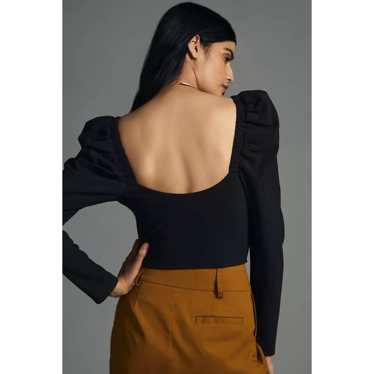 Anthropologie New Anthropologie ASTR The Label Betty Top $88 MEDIUM Black Size M / US 6-8 / IT 42-44 - 4 Thumbnail