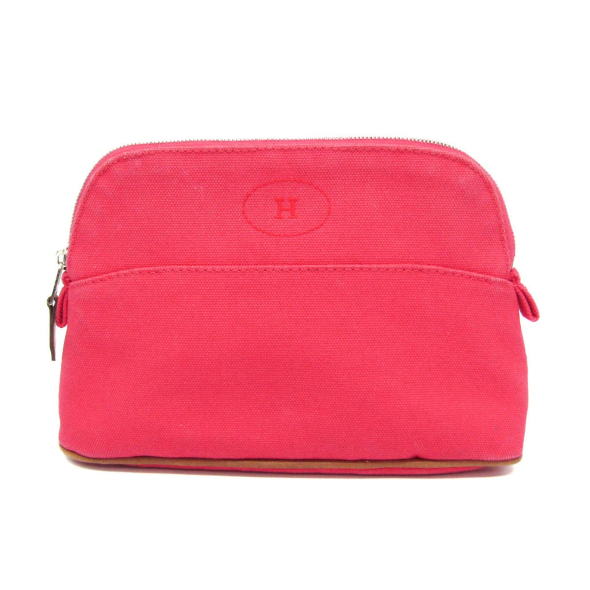 Hermes Hermes Bolide Mini Women's Cotton,Leather Pouch Brown,Pink Size ONE SIZE - 1 Thumbnail