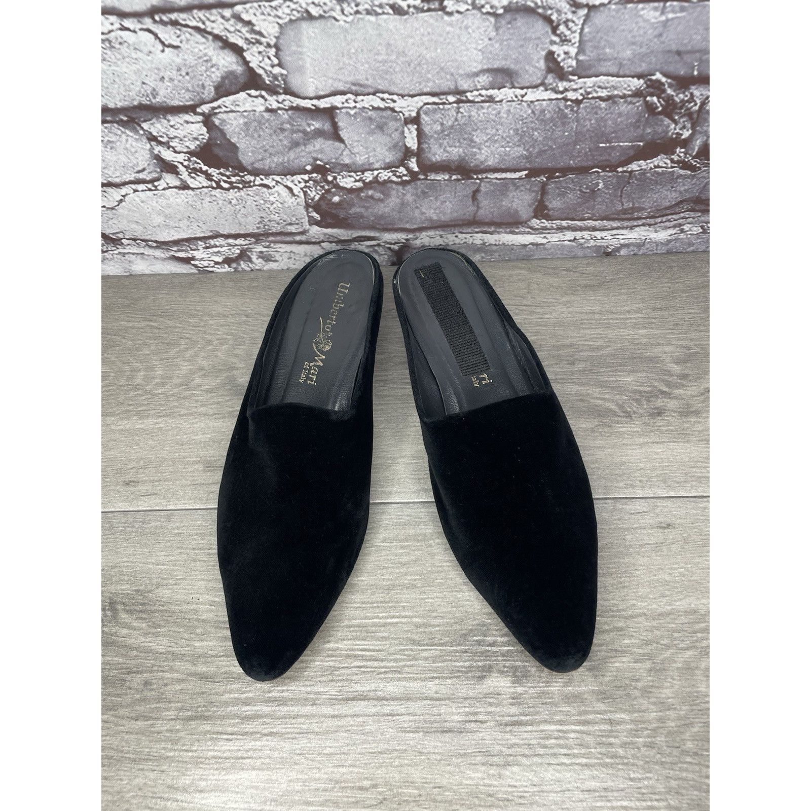 Umbro Umberto Mari Black Suede Leather Slip On Heel Mules Shoes Wo Size US 10 / IT 40 - 14 Thumbnail