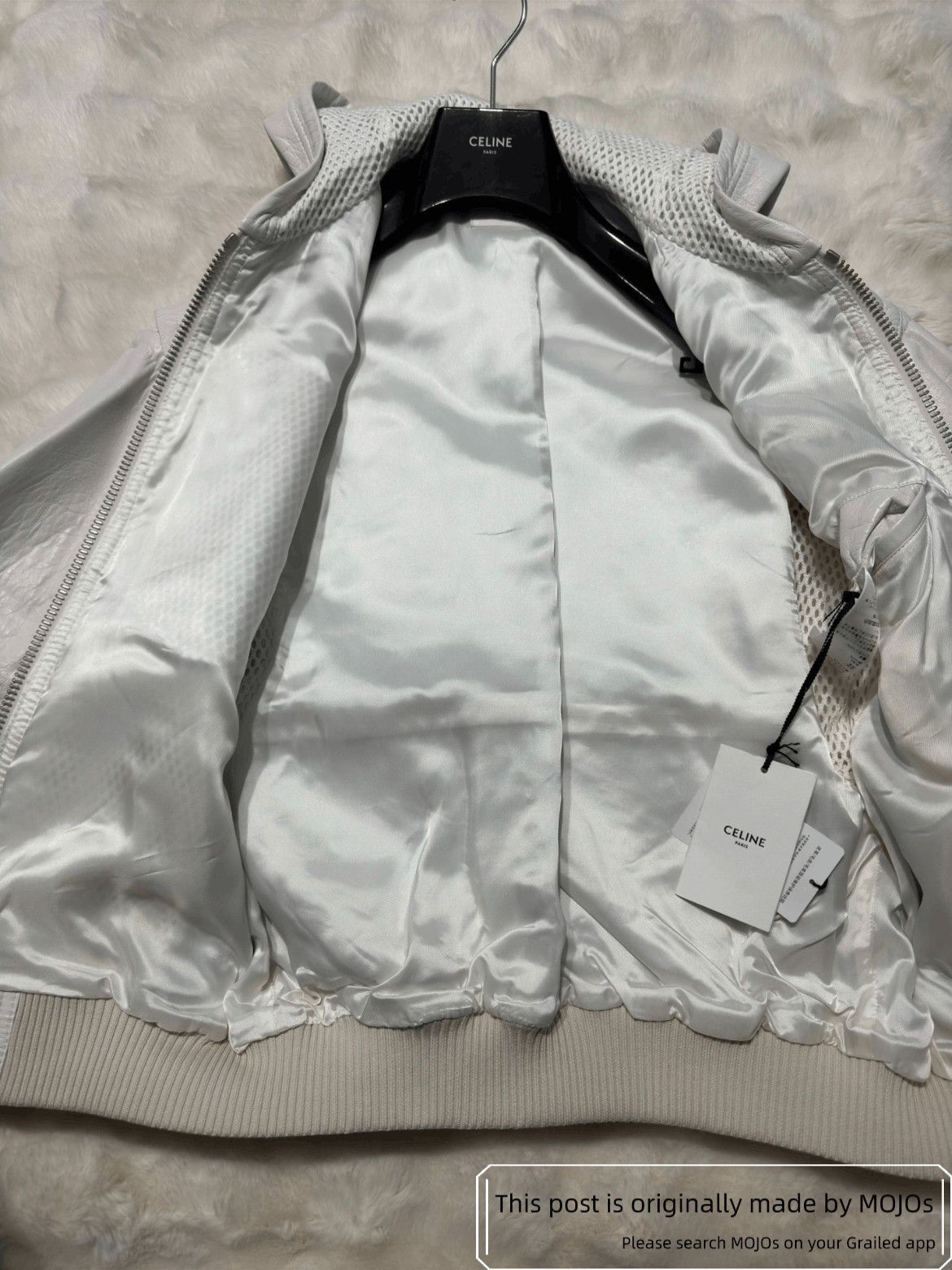 Celine Sz 46 Celine 22SS Mesh Joint Leather Jacket Size US S / EU 44-46 / 1 - 5 Thumbnail