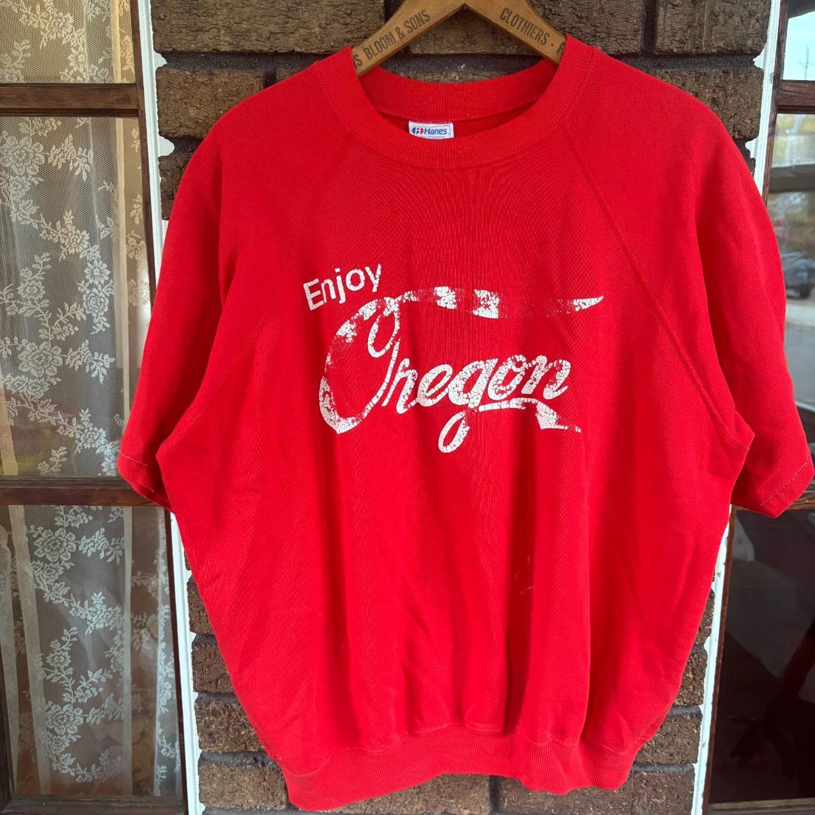 Hanes × Vintage 1980s enjoy oregon coca cola parody short sleeve sweatshirt Size US XL / EU 56 / 4 - 2 Thumbnail