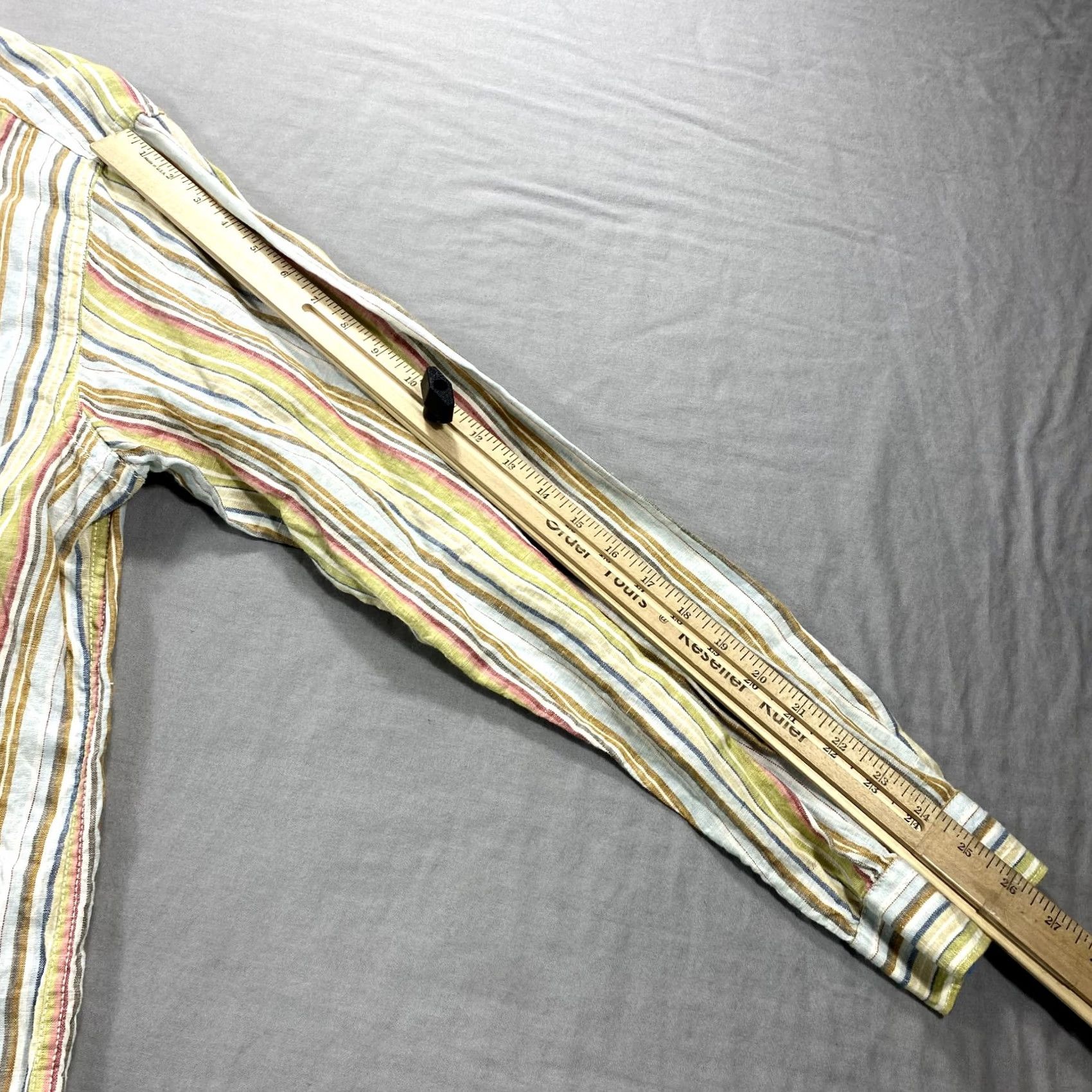 Tommy Bahama Tommy Bahama Shirt Mens XL Striped Linen Button-Up Relaxed Beach Resort Hanai, Aloha, Hawaiian, Multicolor, Linen, Button-Up, Casual, 90s Size US XL / EU 56 / 4 - 7 Thumbnail