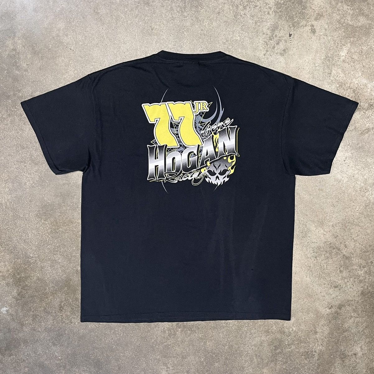 Vintage Vintage Distressed Faded Skull Graphic T-Shirt Racing Tee Size US XL / EU 56 / 4 - 3 Thumbnail
