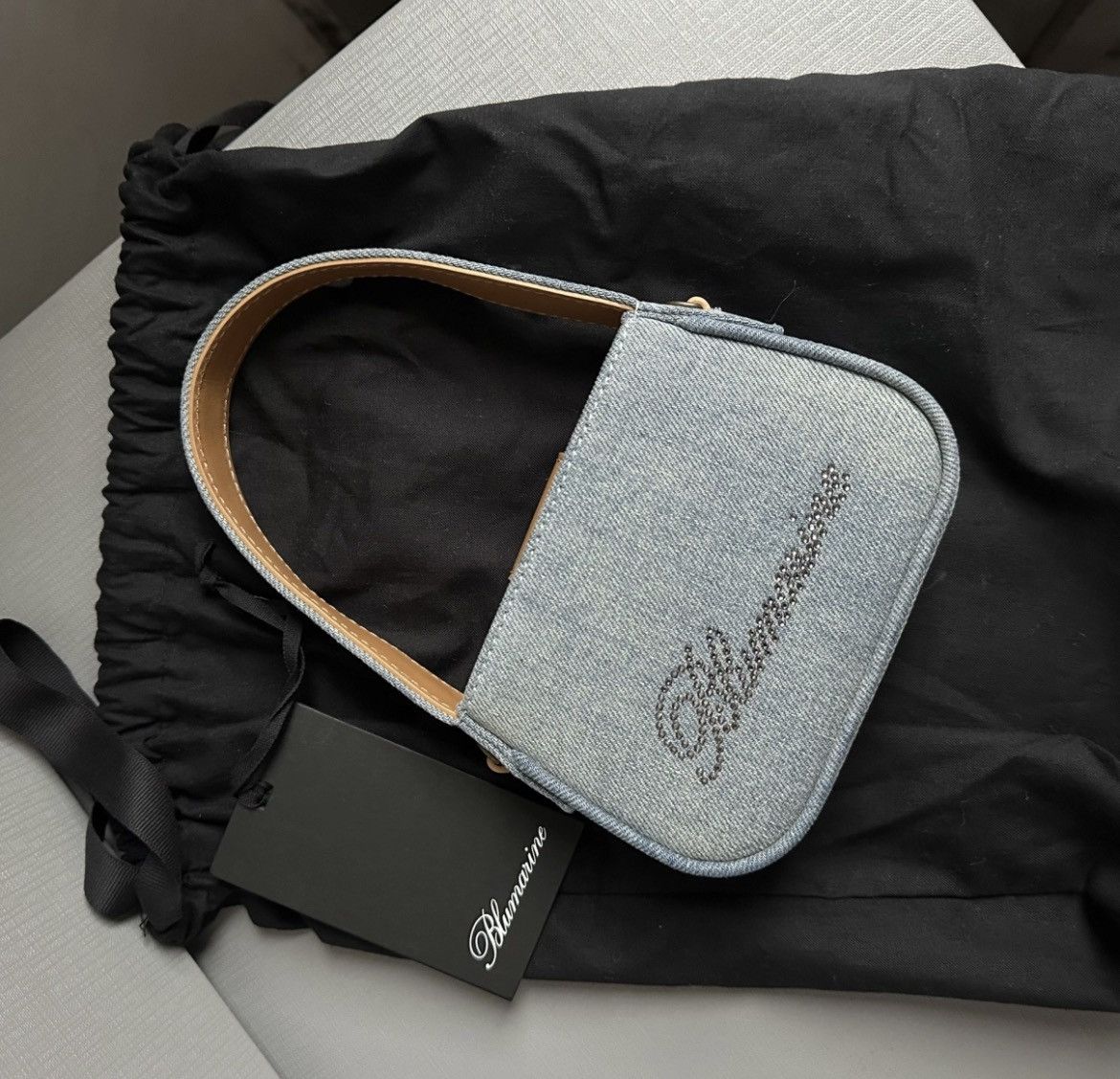 Blumarine Blumarine Rhinestone logo Mini Denim bag Size ONE SIZE - 5 Thumbnail