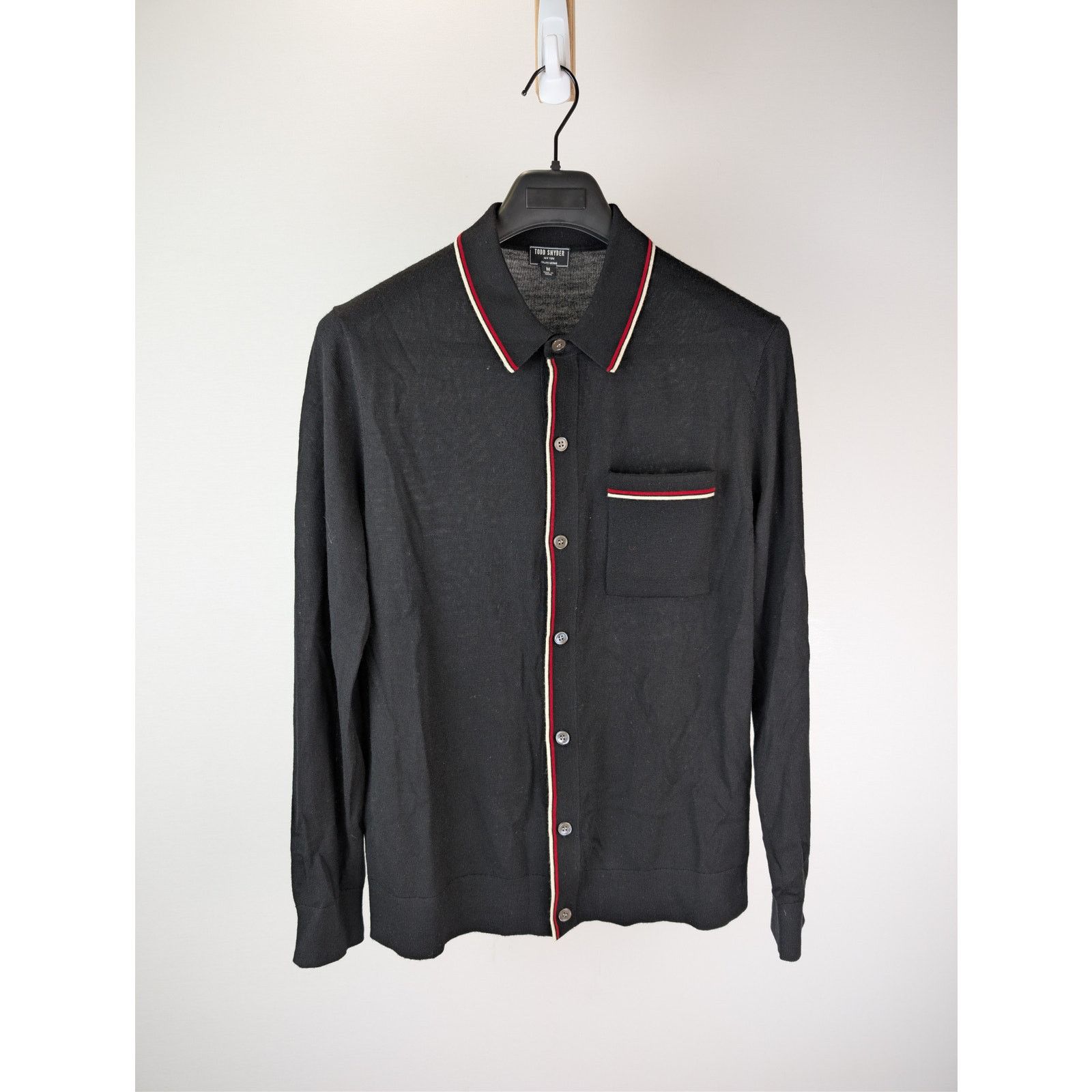 Todd Snyder o1rshd1 CC20 Long Sleeve Full Placket Tipped Polo Sweater Size US M / EU 48-50 / 2 - 2 Thumbnail