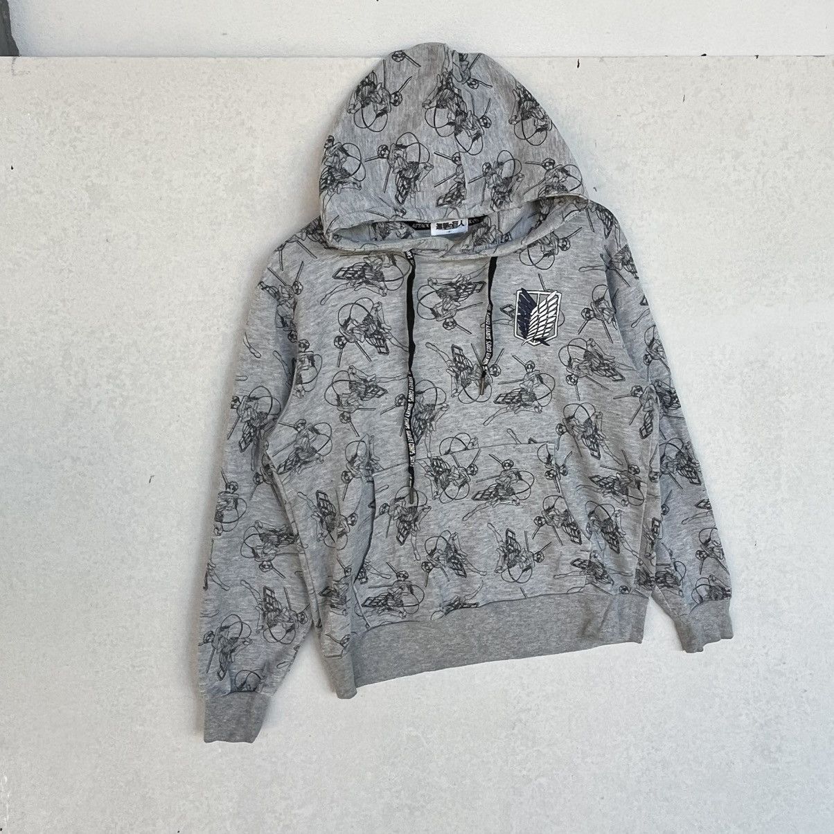 Other Vintage Attack on Titan Full Printed Grey Hoodie Size M Size US M / EU 48-50 / 2 - 3 Thumbnail