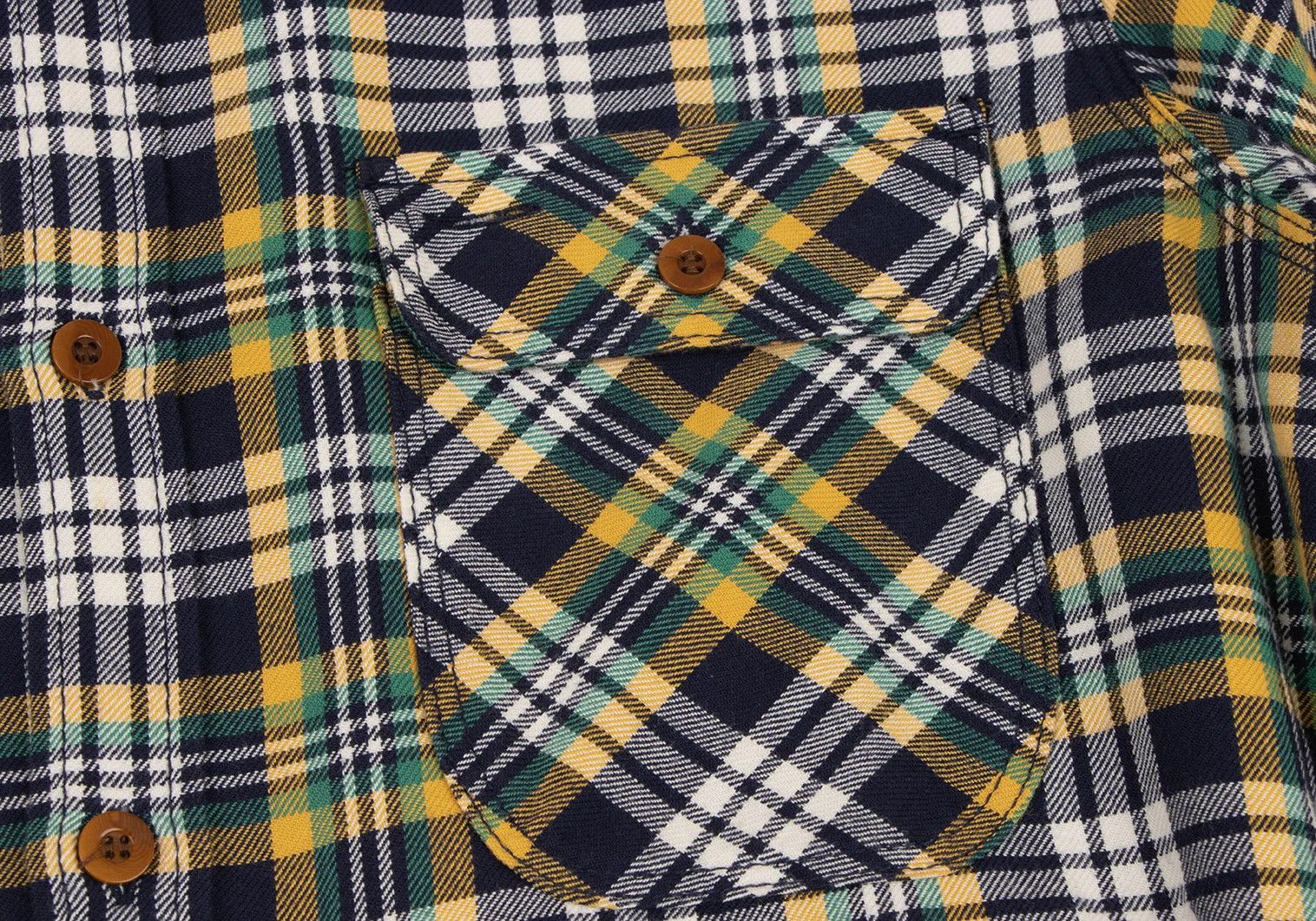 Junya Watanabe Checkered Flannel Shirt in Yellow and Navy, Size XS Size US XS / EU 42 / 0 - 6 Thumbnail