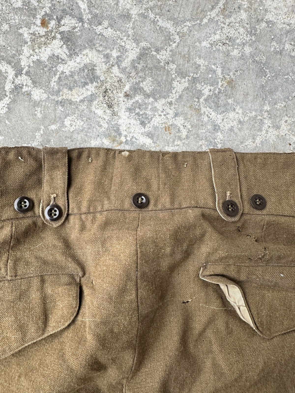 Vintage Trashed 1950s AUSTRALIA US Army Wool Trousers Cargo pant Size US 35 - 16 Thumbnail