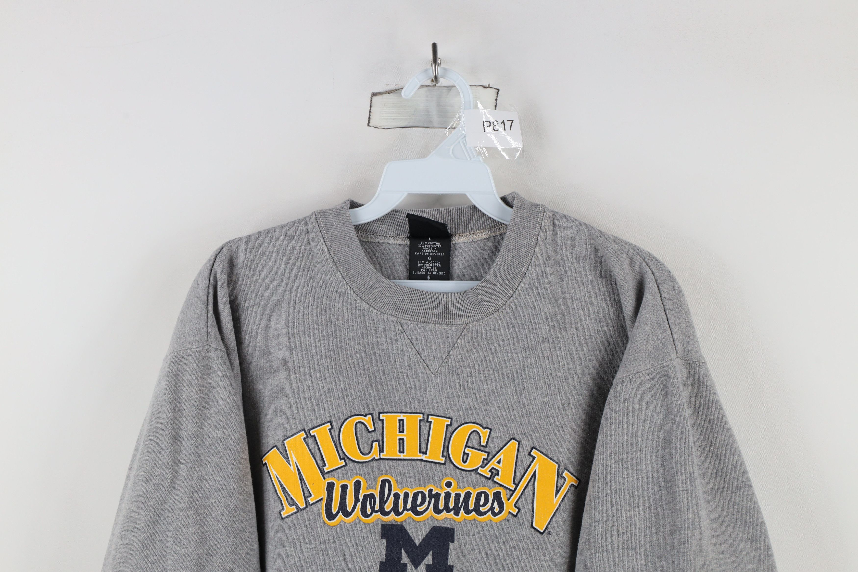 Starter × Vintage Vintage 90s Starter University Michigan Crewneck Sweatshirt Size L / US 10 / IT 46 - 2 Thumbnail