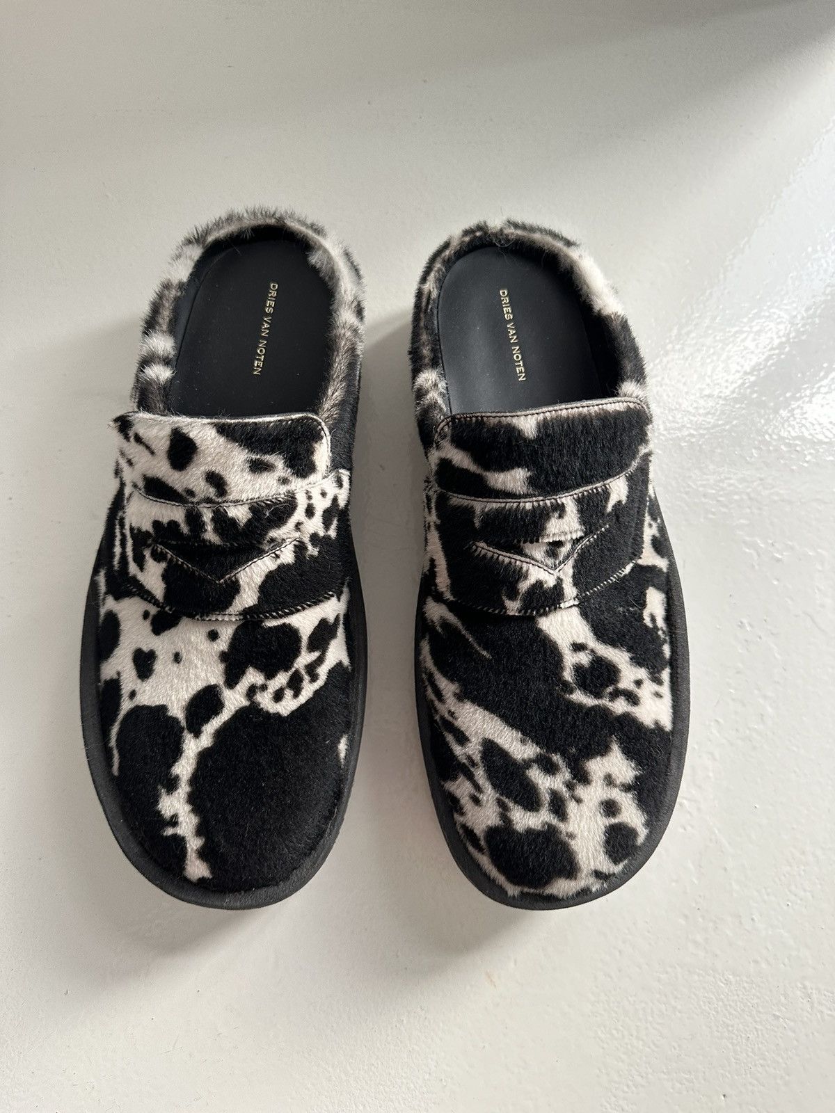 Dries Van Noten Calf skin pony platform shoes Size US 12 / EU 45 - 4 Thumbnail