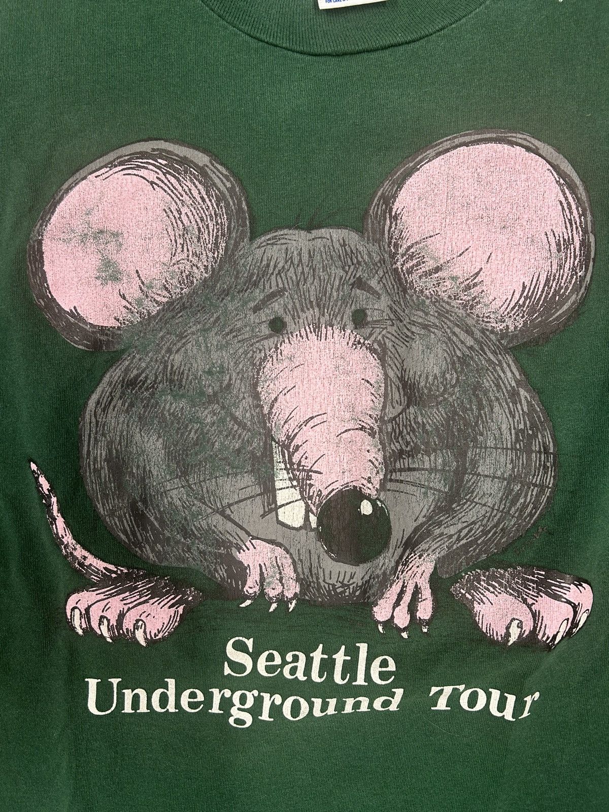 Vintage Crazy Vintage 90s Green Seattle Underground Graphic T-Shirt Size US S / EU 44-46 / 1 - 3 Thumbnail