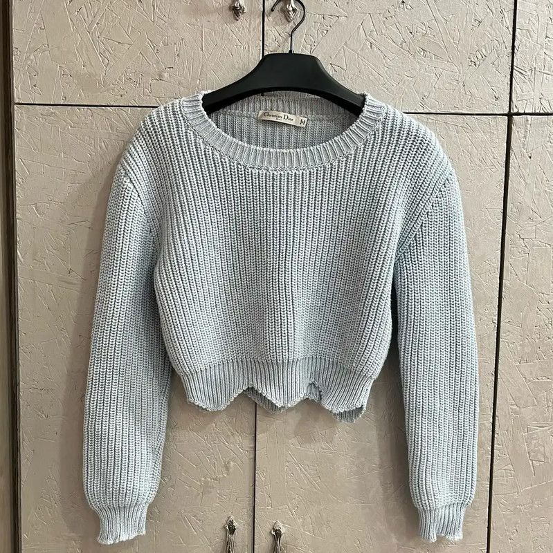 Dior Dior Light Blue Wool Pullover Sweater 0089 Size S / US 4 / IT 40 - 1 Thumbnail