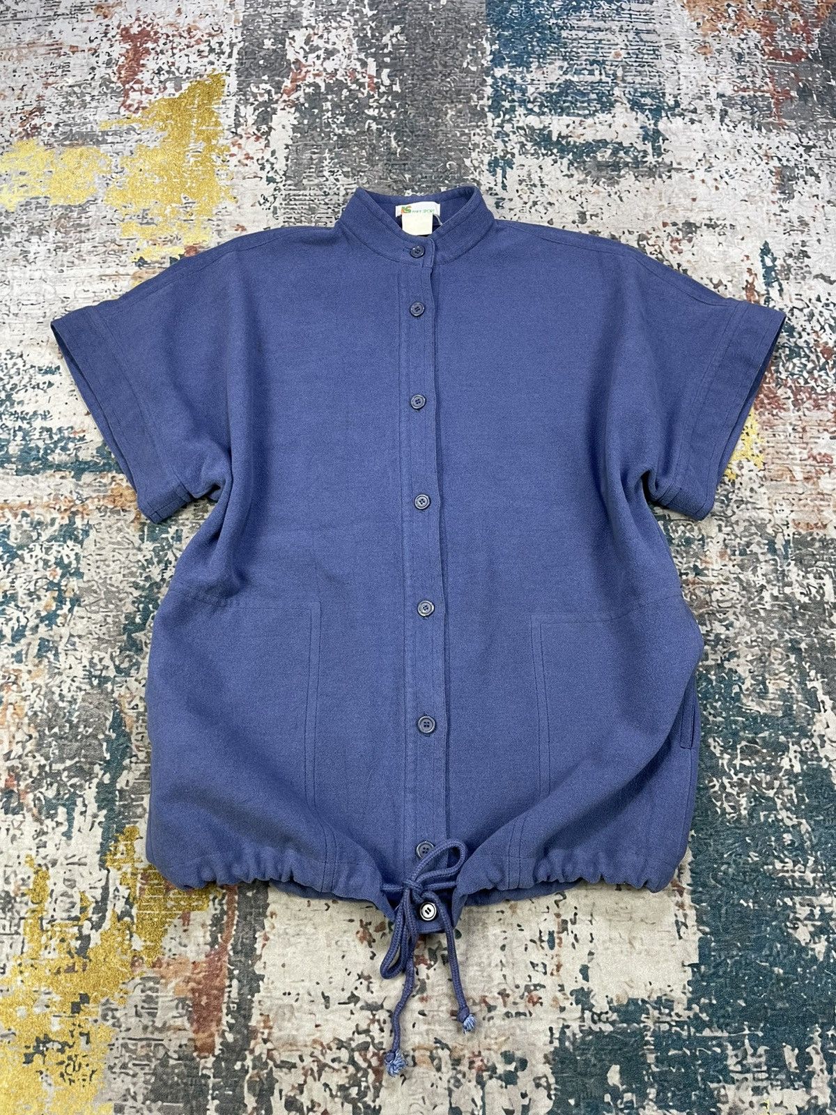 Issey Miyake Vtg I.S Issey Sport French Sleeve Button Down Cardigan Size ONE SIZE - 2 Thumbnail