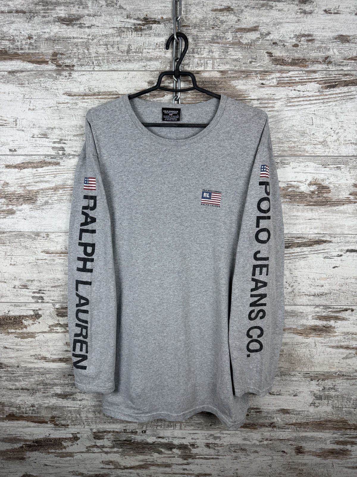 Polo Ralph Lauren × Vintage Mens Vintage Polo Ralph Lauren jeans co. USA flag longsleeve Size US L / EU 52-54 / 3 - 2 Thumbnail