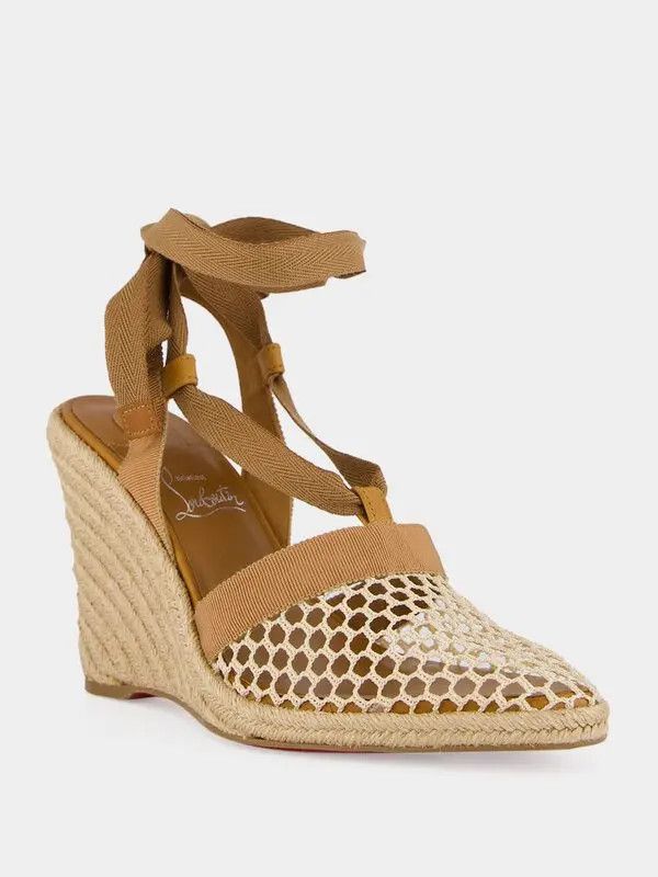 Christian Louboutin os11x0526 Toleda 85mm Wedge Espadrilles Sandals in Beige Size US 9 / IT 39 - 2 Thumbnail