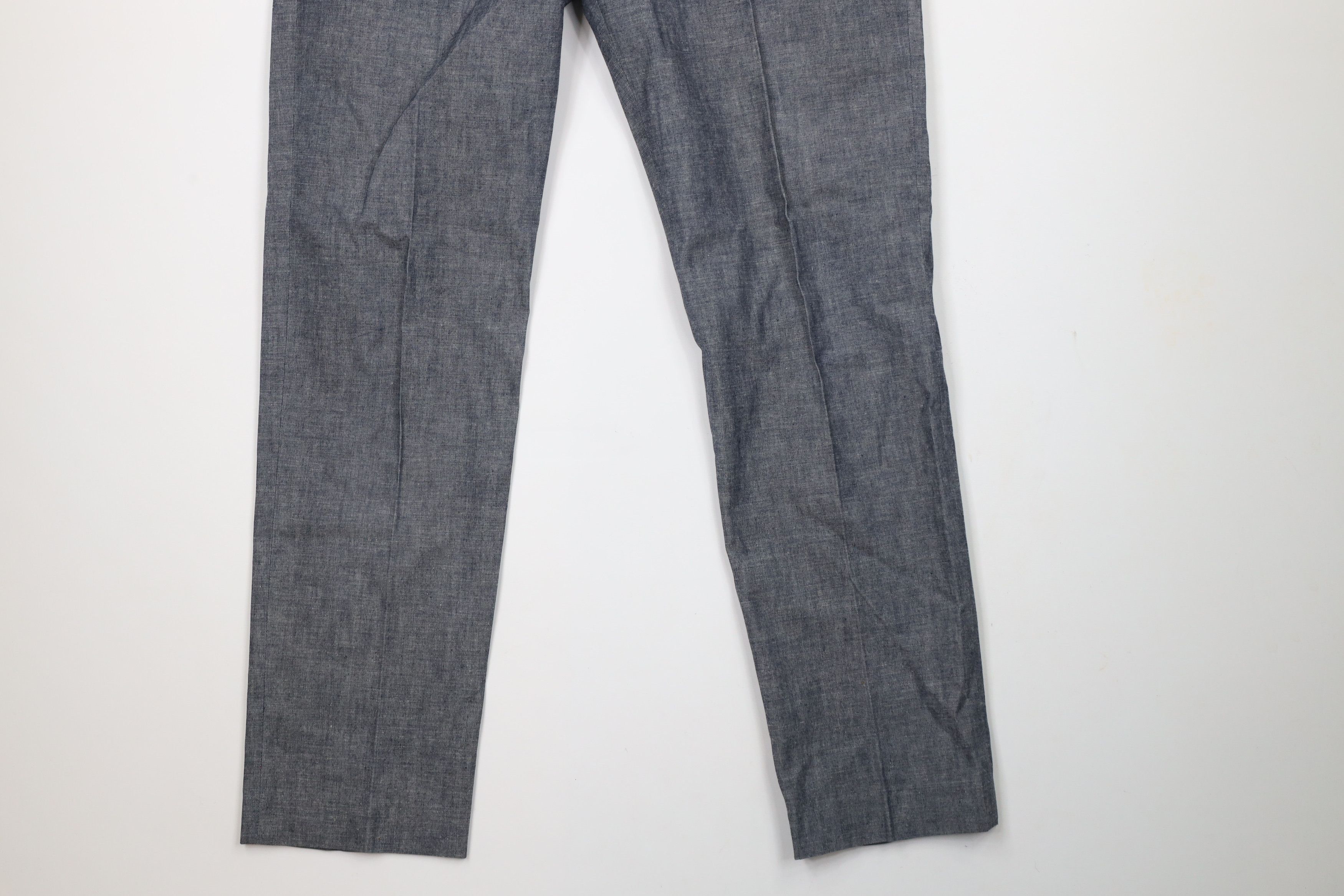 J.Crew × Vintage J Crew Fit Skinny Leg Chambray Chino Pants Trousers Blue Size US 33 - 4 Thumbnail