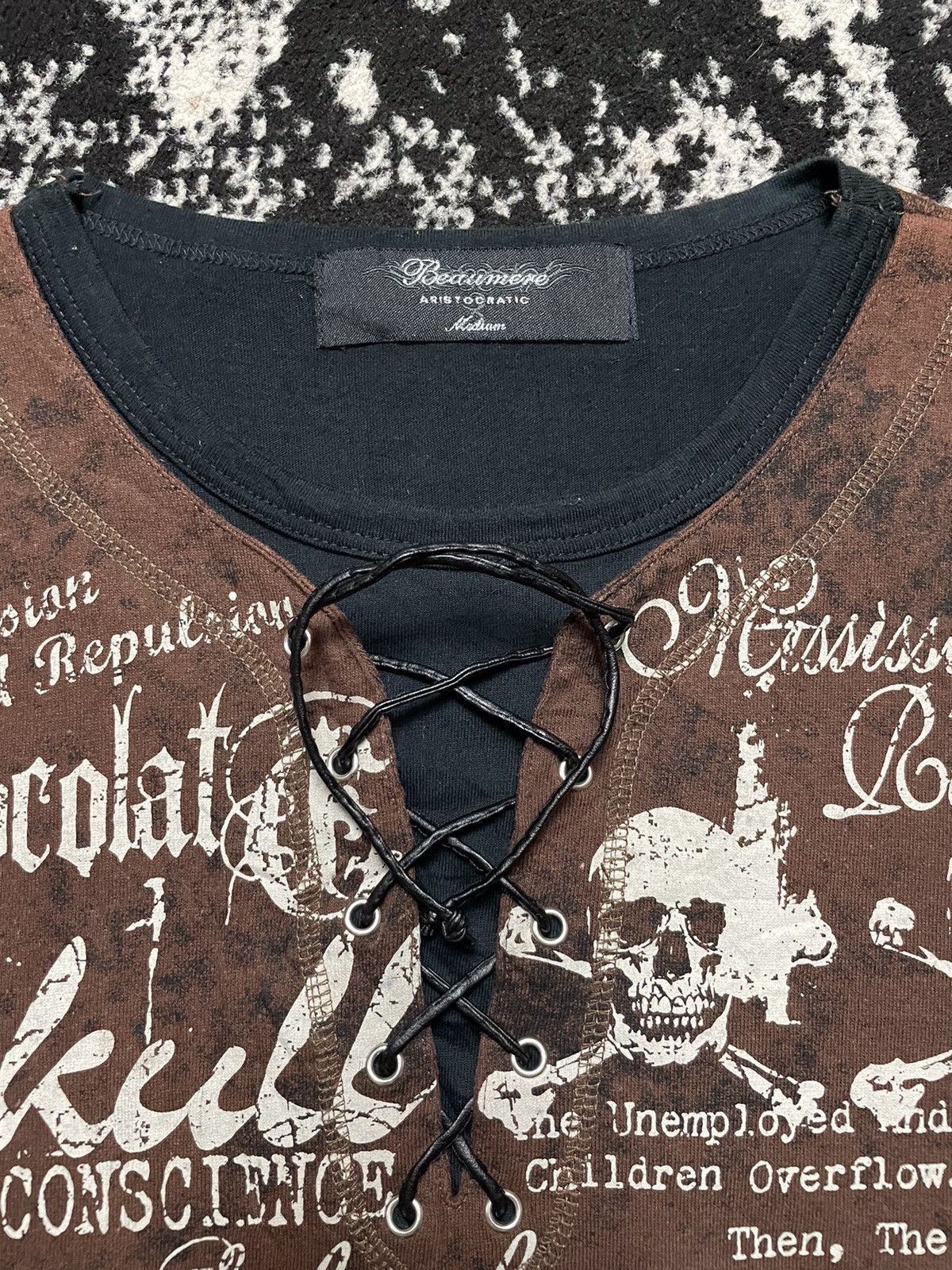 Hysteric Glamour Beaumere poem gothic skull punk double layer acid wash Size US M / EU 48-50 / 2 - 5 Thumbnail