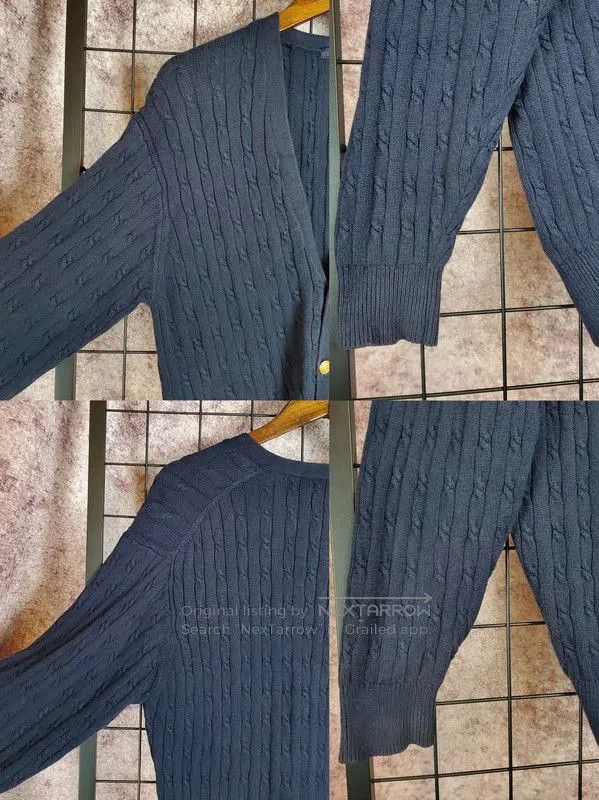 Burberry Burberry Blue Cotton-Linen Knit Long Sleeve Top. Size M / US 6-8 / IT 42-44 - 4 Thumbnail