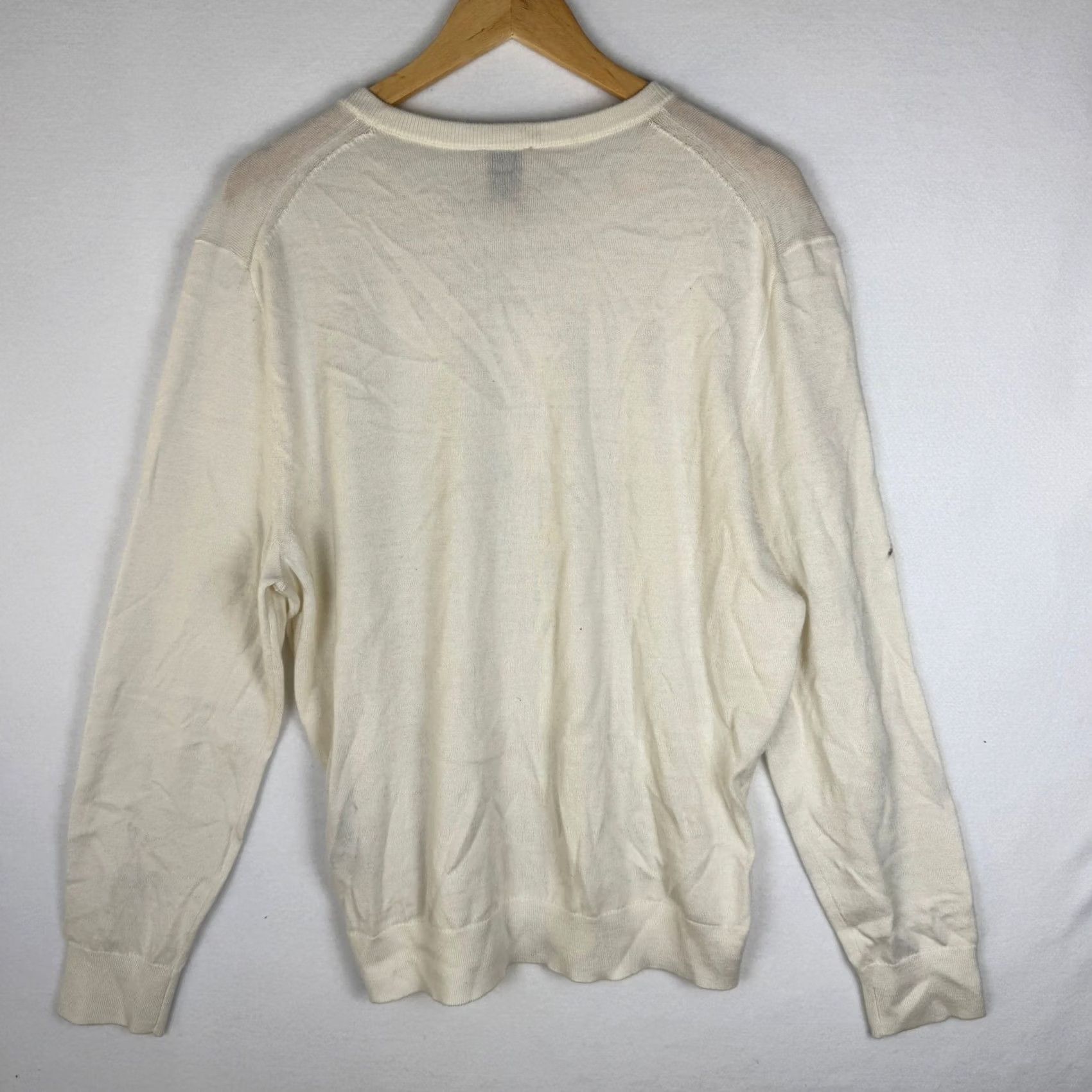 Calvin Klein Calvin Klein Sweater Men L Crew Neck Long Sleeve Solid Wool Blend Antique White 40QM313103 Size US L / EU 52-54 / 3 - 2 Thumbnail
