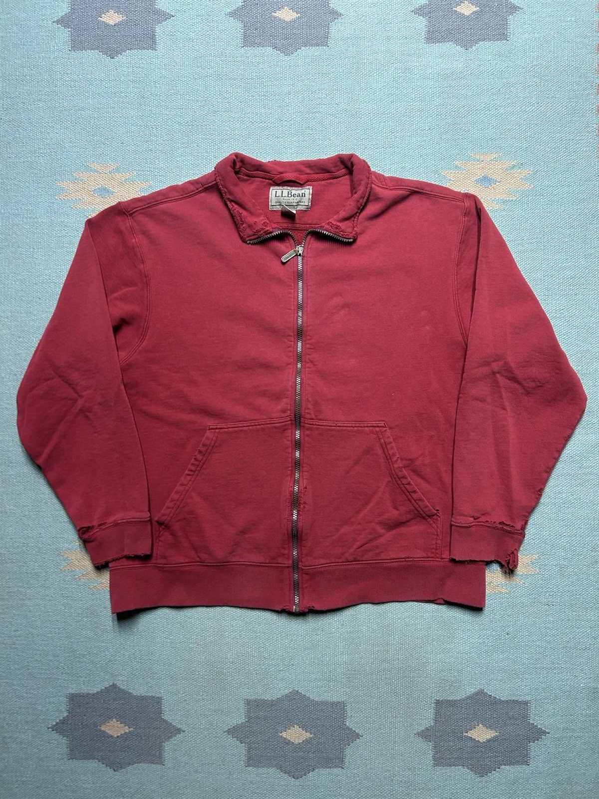 Vintage Vtg LL Bean collared sweatshirt distressed mostly cotton L Size US L / EU 52-54 / 3 - 1 Thumbnail