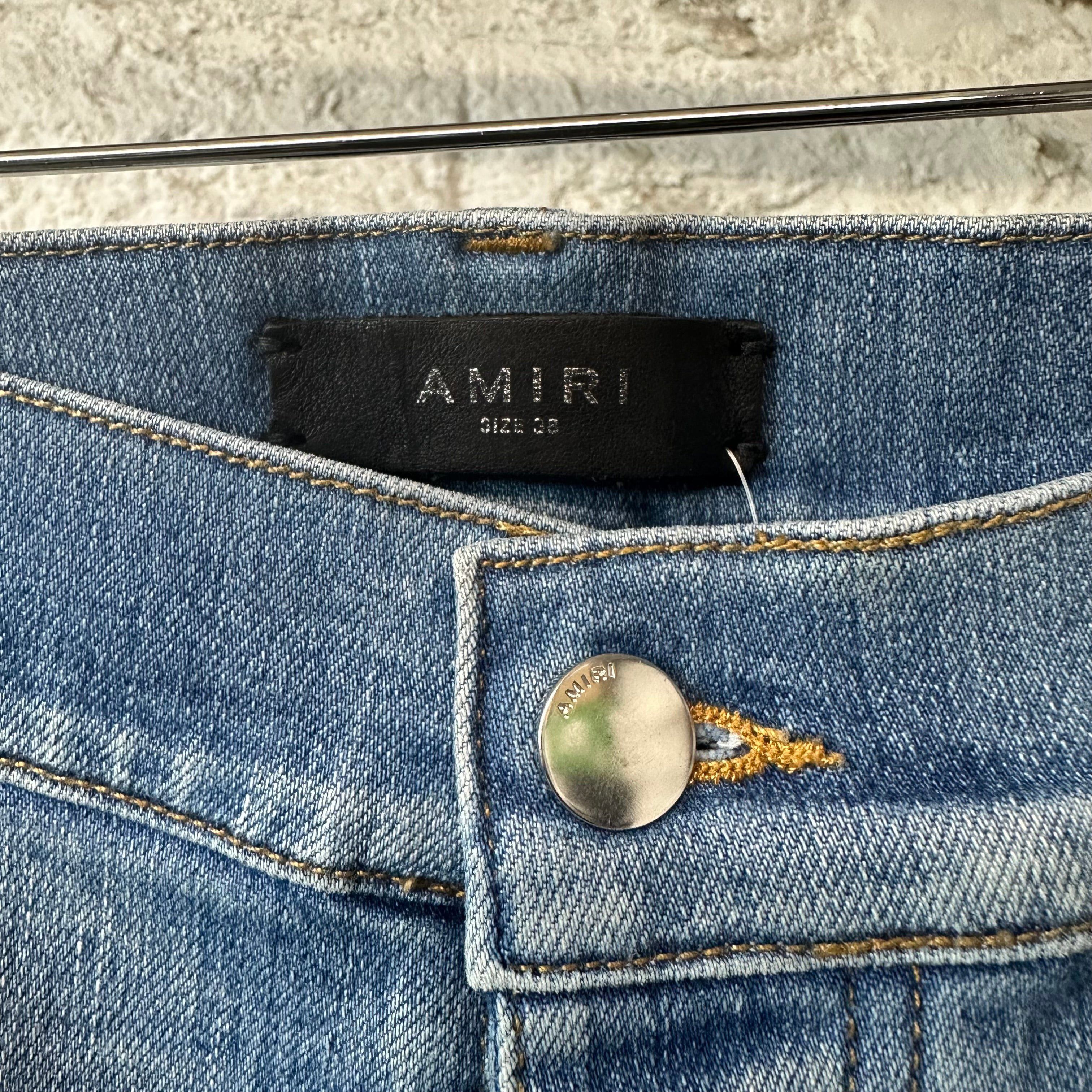 Amiri Amiri MX2 Green Brown Paisley Blue Denim Jeans Sz 38 Size US 38 / EU 54 - 3 Thumbnail
