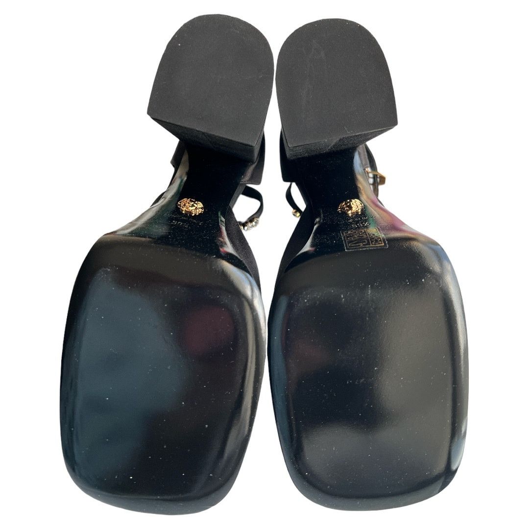 Versace VERSACE Black Satin Embellishments Pump Shoes, IT39.5/US9 Size US 9.5 / IT 39.5 - 8 Thumbnail