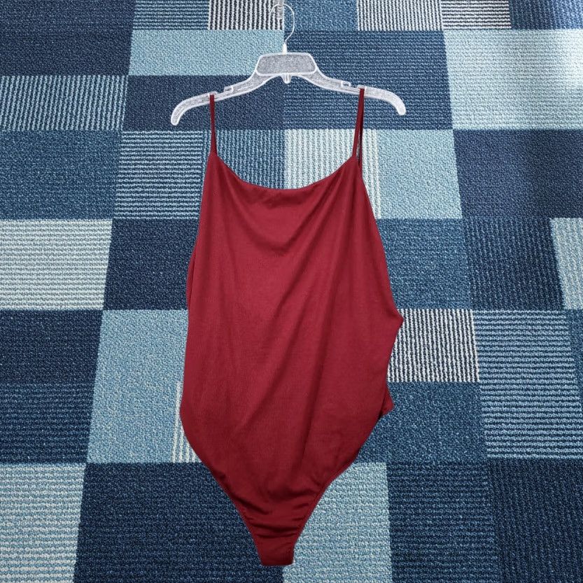 Vintage Showpo Bodysuit Womens 16 Red Shapewear Ribbed Low Back One Piece Knit Slimming Adjustable Strap Womens 16 Shapewear Size XXL / US 16-18 / IT 52-54 - 1 Thumbnail