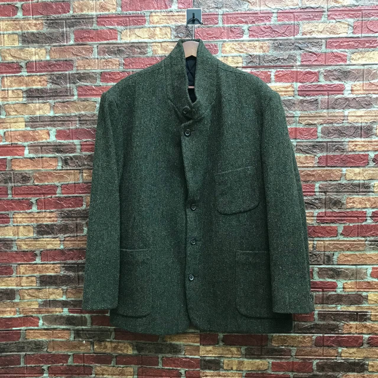 L.L. Bean Vintage 90s L.L. Bean Wool Herringbone Chore Quilted Field Size US XL / EU 56 / 4 - 3 Thumbnail