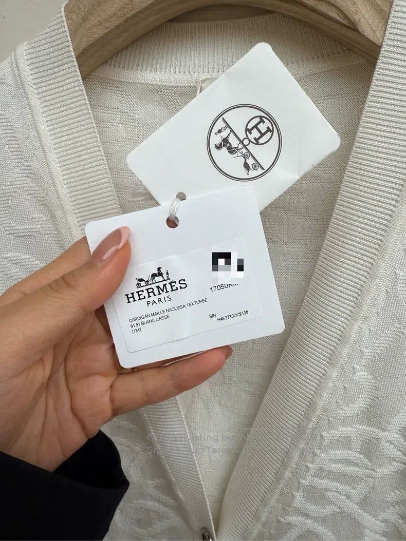 Hermes Hermes White Knit with Silk and Cotton, Pig Nose Pattern, Size XS / US 0-2 / IT 36-38 - 5 Thumbnail