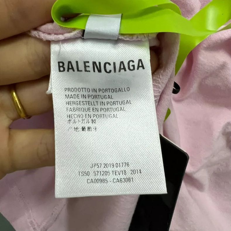 Balenciaga Balenciaga Pink Small Logo Print Short Sleeve Size US XS / EU 42 / 0 - 4 Thumbnail