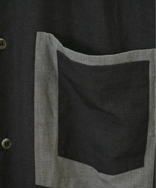 Comme des Garcons Homme Deux Shirt Wool Short Sleeve Chest Pocket Charcoal Gray Size US L / EU 52-54 / 3 - 5 Thumbnail