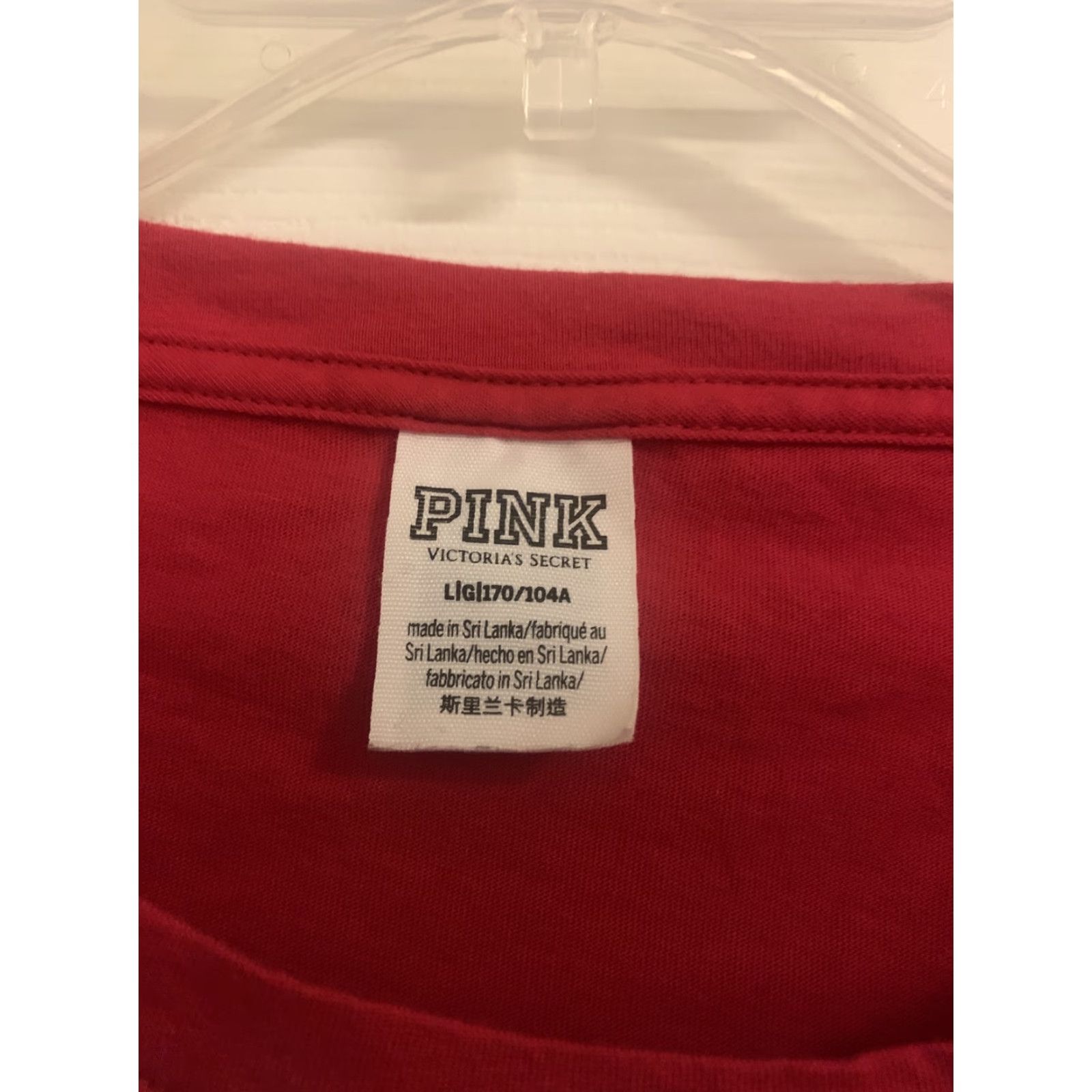 Victoria's Secret Victoria's Secret Women's Top Large Cropped Tee PINK NATION Christmas Red Size L / US 10 / IT 46 - 2 Thumbnail