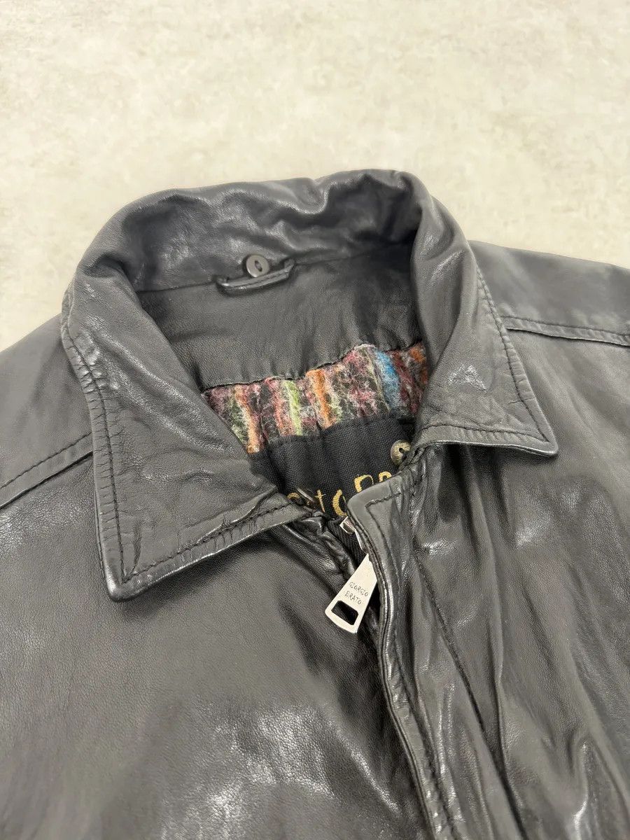 Giorgio Brato 2000s Giorgio Brato Black Avant-Garde Leather Jacket Size US M / EU 48-50 / 2 - 14 Thumbnail