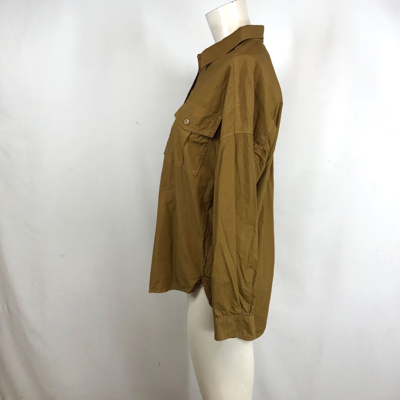 Alex Mill ALEX MILL Wash & Go Popover Shirt Womens XS Ochre Brown Cotton Blouse Size XS / US 0-2 / IT 36-38 - 6 Thumbnail
