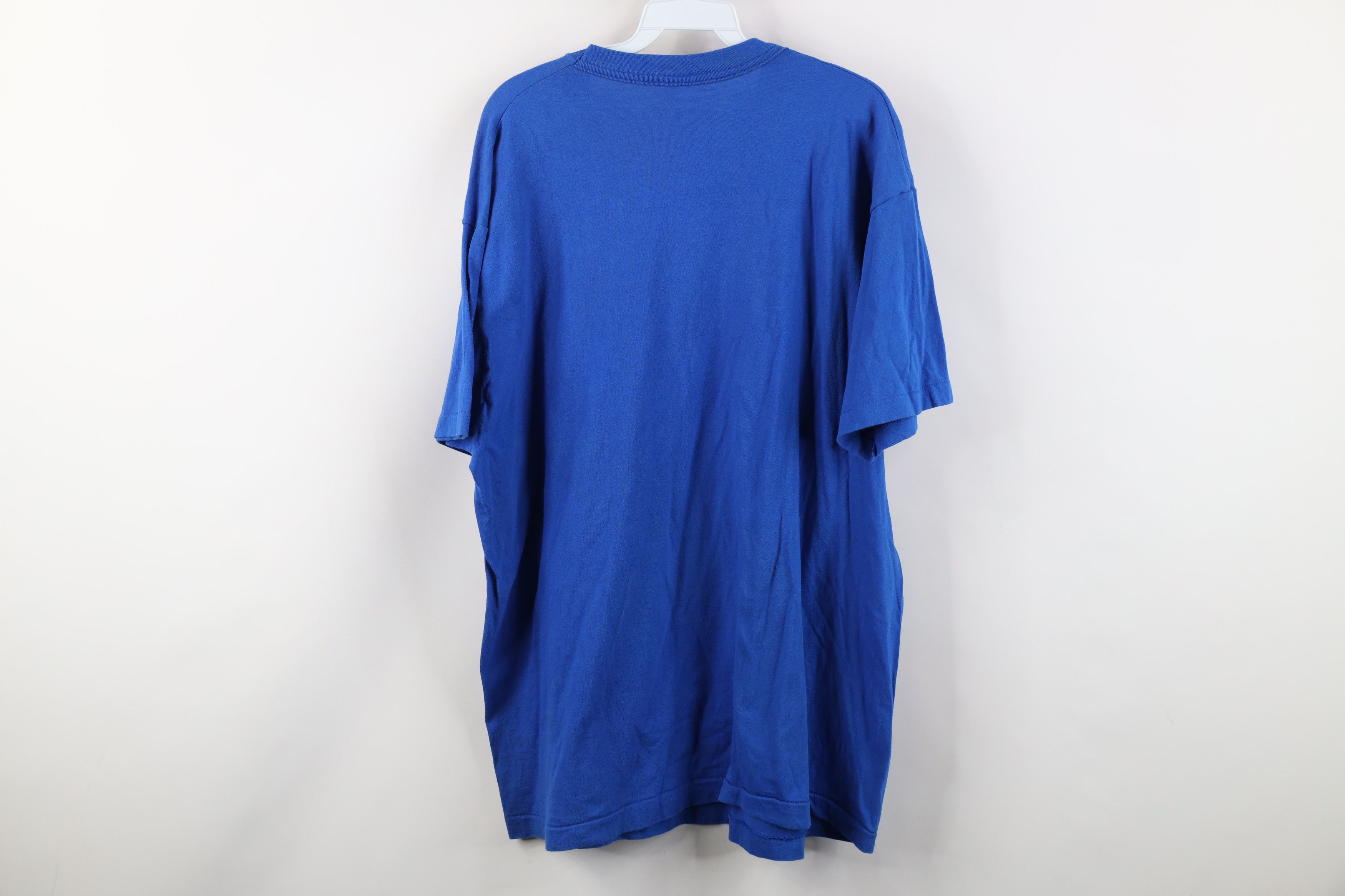 Vintage Vintage 90s Streetwear Blank Cotton T-Shirt Royal Blue USA Size US XXL / EU 58 / 5 - 13 Thumbnail