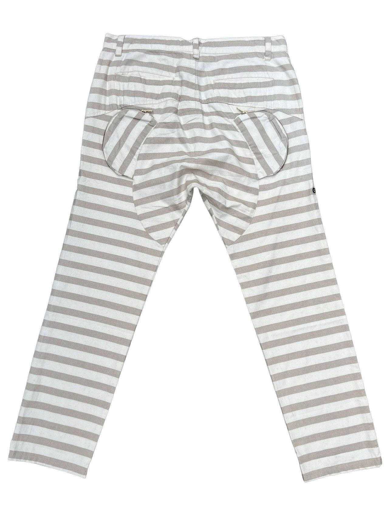 Vintage The Candy Japan Border Striped Cropped Pant Drop Crotch Size US 31 - 2 Thumbnail