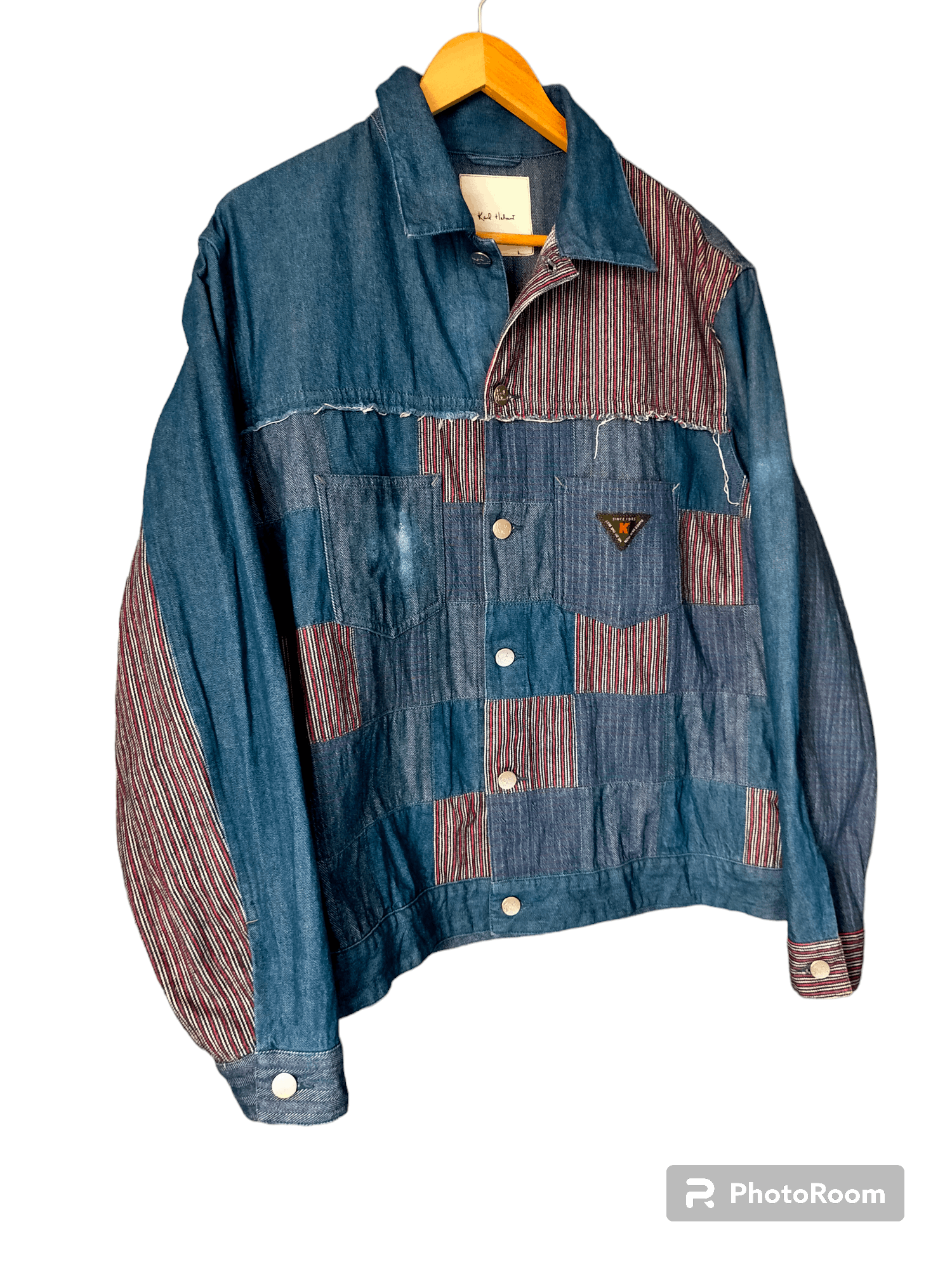 Japanese Brand Karl Helmut Patchwork Trucker Jacket Jeans Size US L / EU 52-54 / 3 - 2 Thumbnail