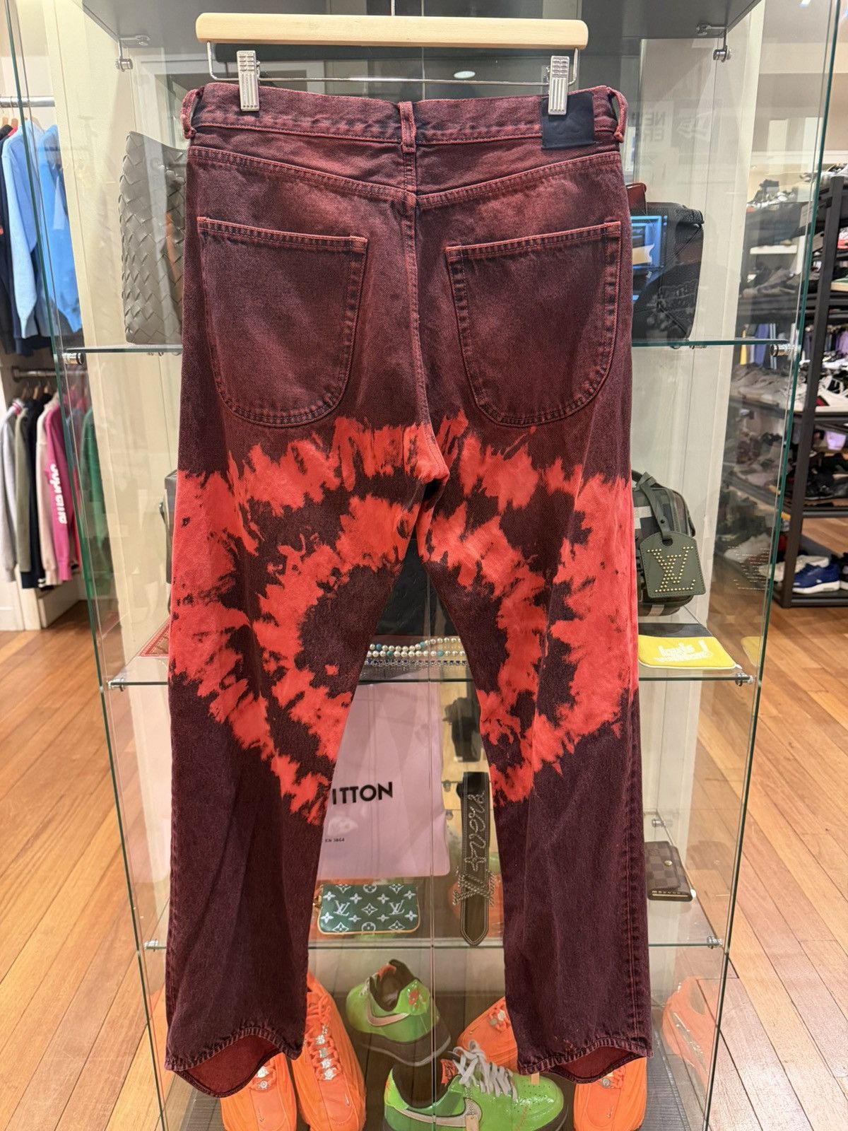 Off-White Off-White Tie Dyed Red Denim Jeans Size US 31 - 2 Thumbnail