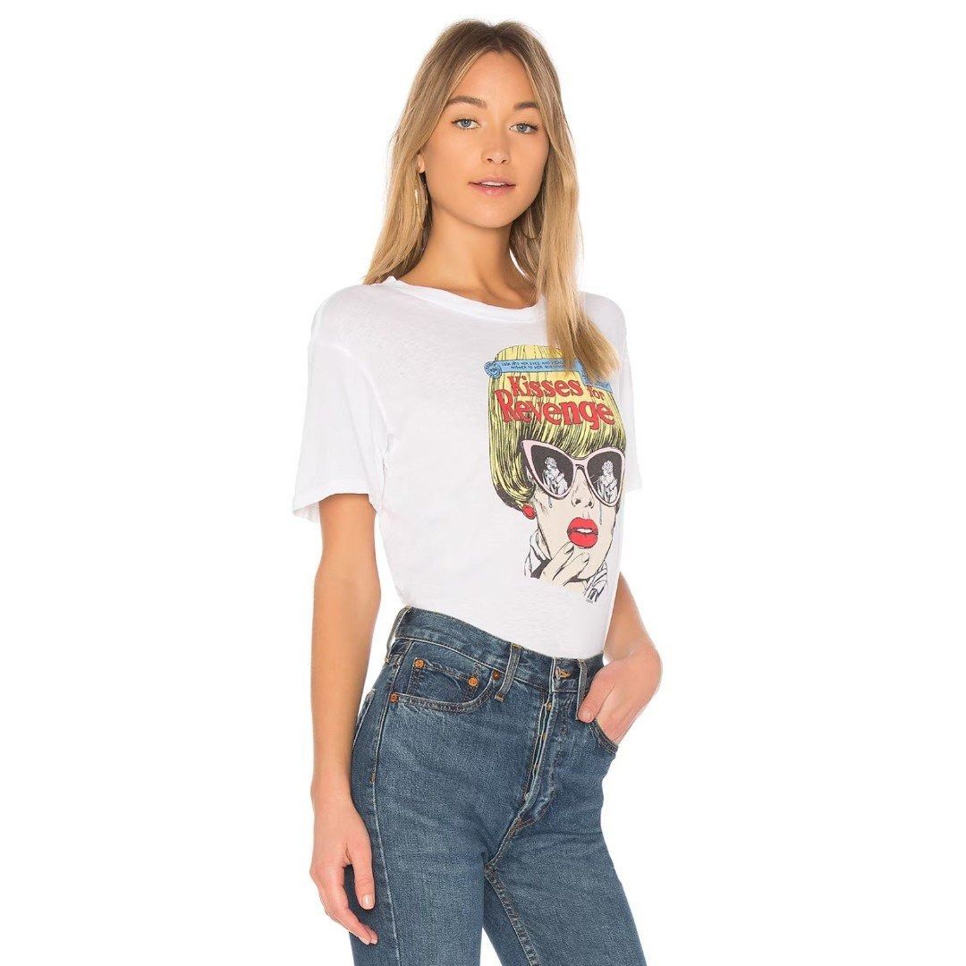 RE/DONE RE/DONE Kisses for Revenge Graphic Retro 70's Loose Tee Vint Size XS / US 0-2 / IT 36-38 - 4 Thumbnail