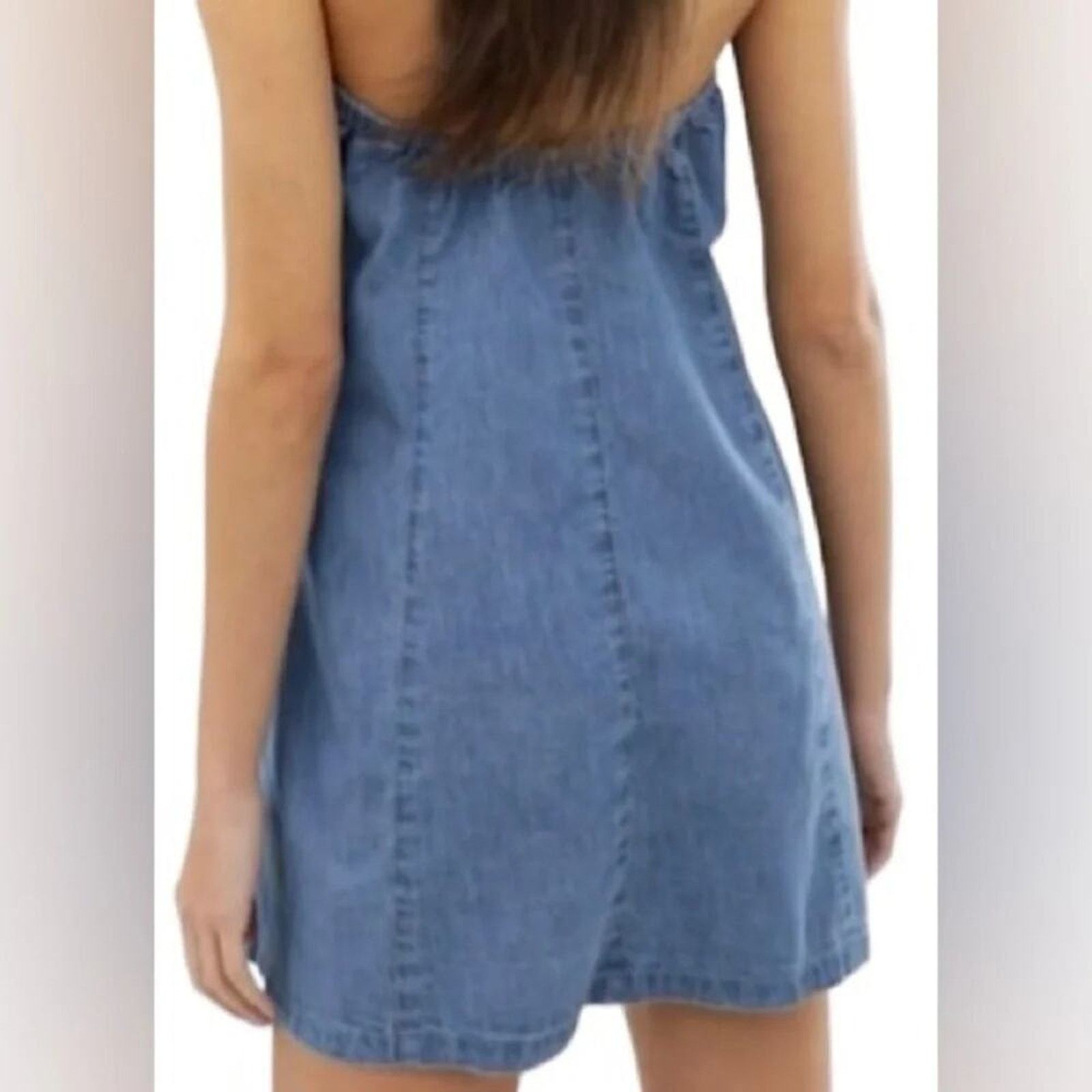 Asos ASOS denim halter mini dress, size US14 Size L / US 10 / IT 46 - 3 Thumbnail
