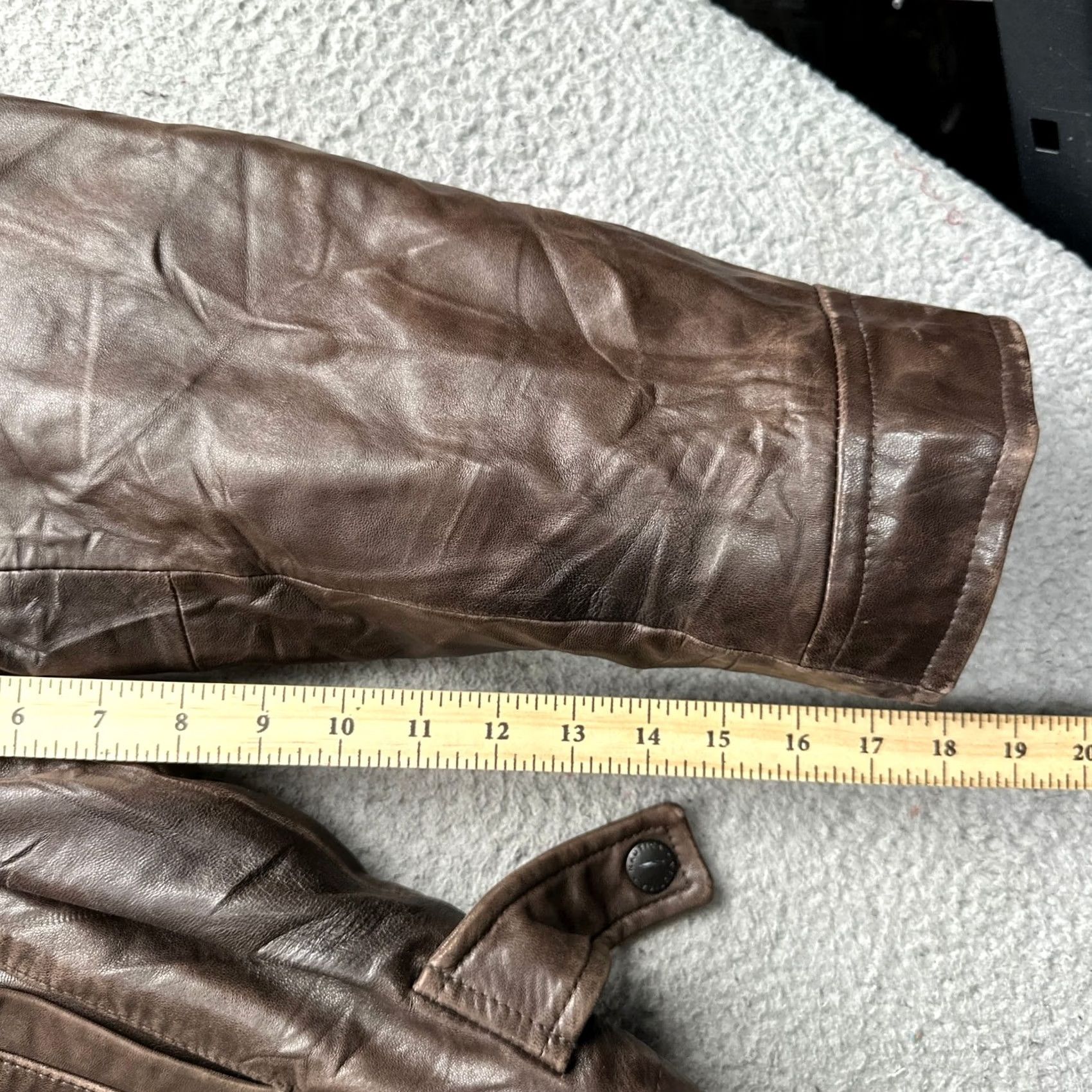 Nautica Nautica Leather Full Zip Lined Jacket Mens Large Brown Smartfabric Quilted Plaid Bomber Size US L / EU 52-54 / 3 - 6 Thumbnail