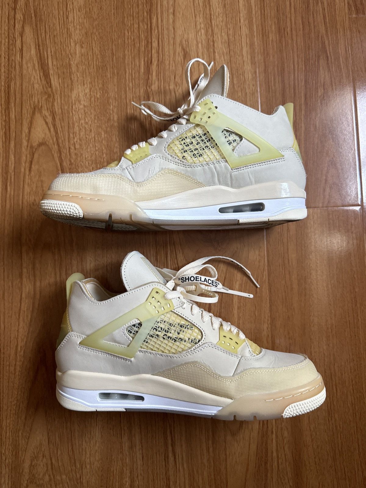 Jordan Brand × Nike × Off-White Off-White x Air Jordan 4 Retro SP ‘Sail’ Size US 10 / EU 43 - 2 Thumbnail