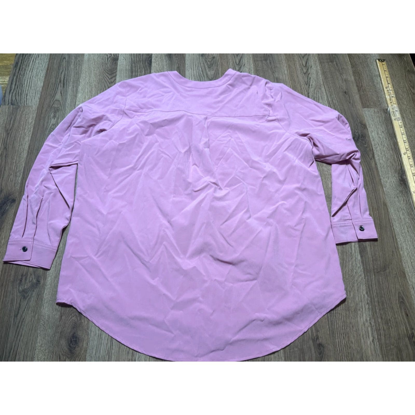 Vintage REV Blouse Women's XL Pink V-Neck Long Sleeve Shirt Casual Size XL / US 12-14 / IT 48-50 - 2 Thumbnail