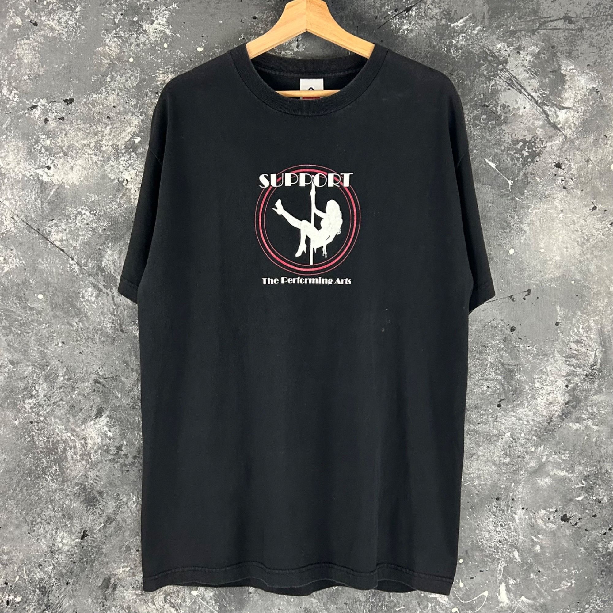 Vintage Vintage 1990’s Stripper humor black shirt Size US XL / EU 56 / 4 - 1 Thumbnail