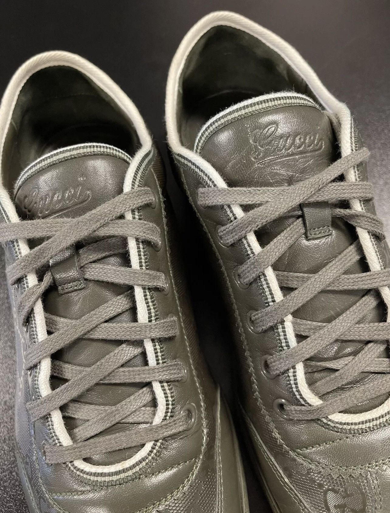 Gucci Size 9.5US/9G - Gucci GG Monogram Men's Sneakers Olive Green Size US 9.5 / EU 42-43 - 6 Thumbnail